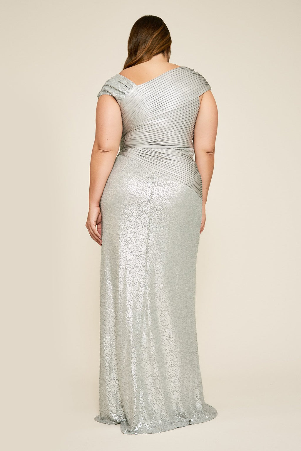 Tadashi Shoji - Parma Draped Sequin Gown - PLUS SIZE