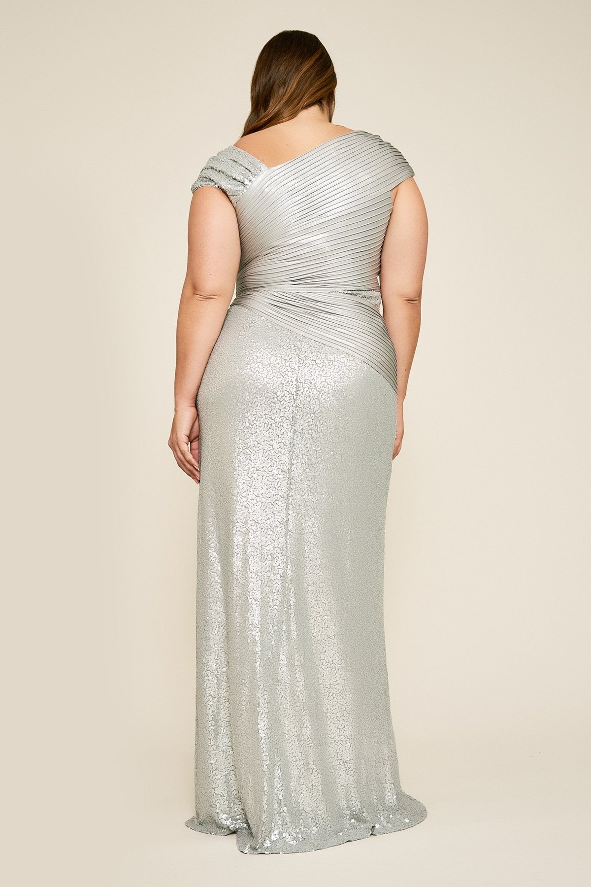 Tadashi Shoji - Parma Draped Sequin Gown - PLUS SIZE