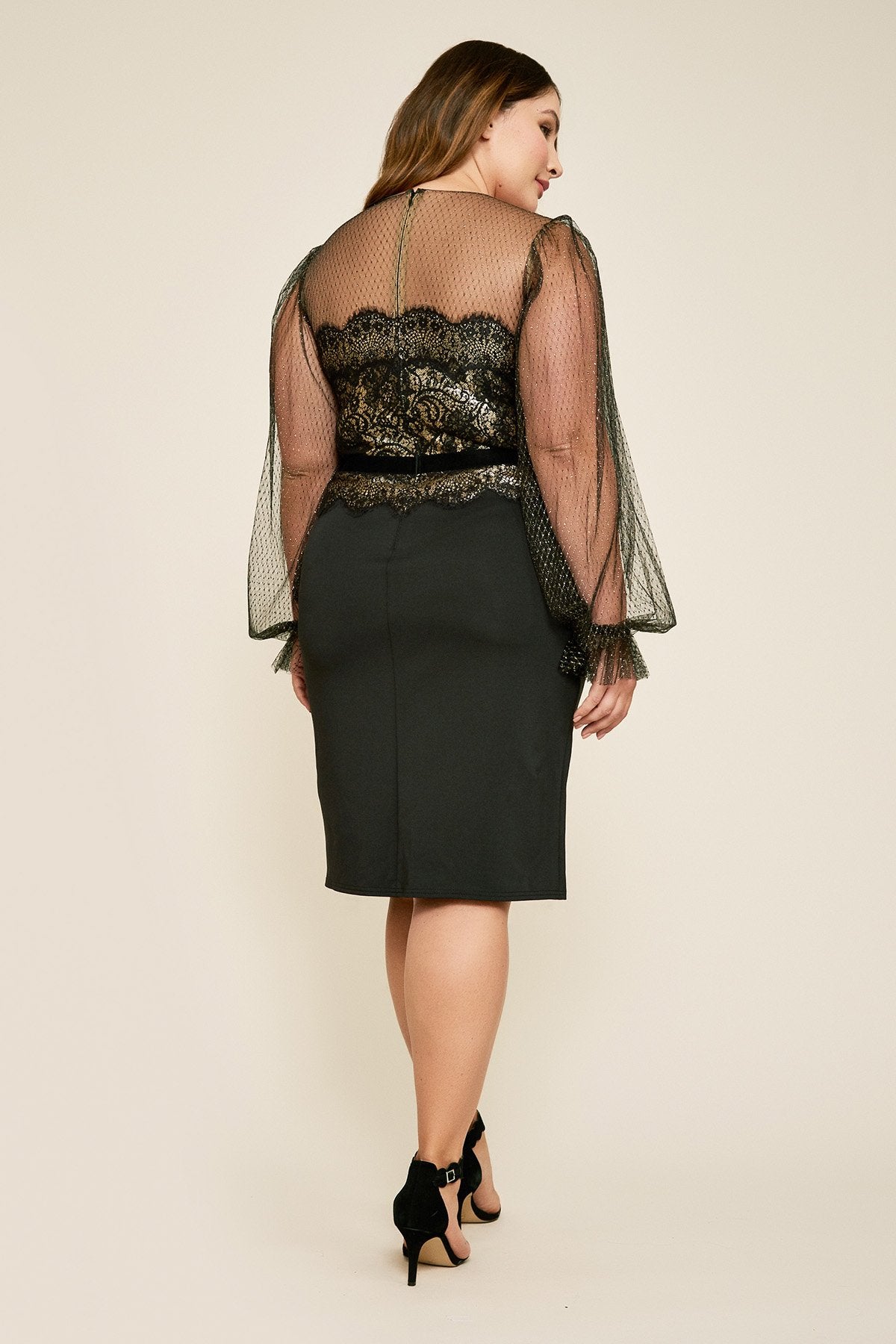 Tadashi Shoji - Adele Long-Sleeve Dress- PLUS SIZE 