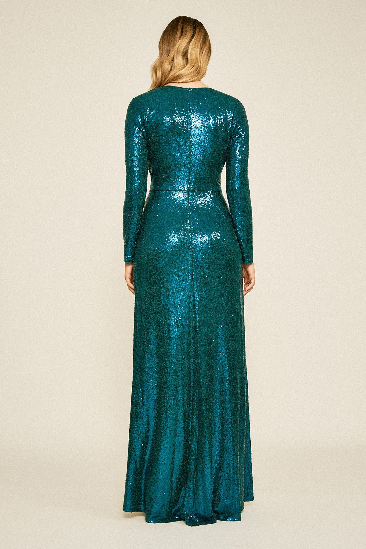 Alberti Sequin Slit Gown