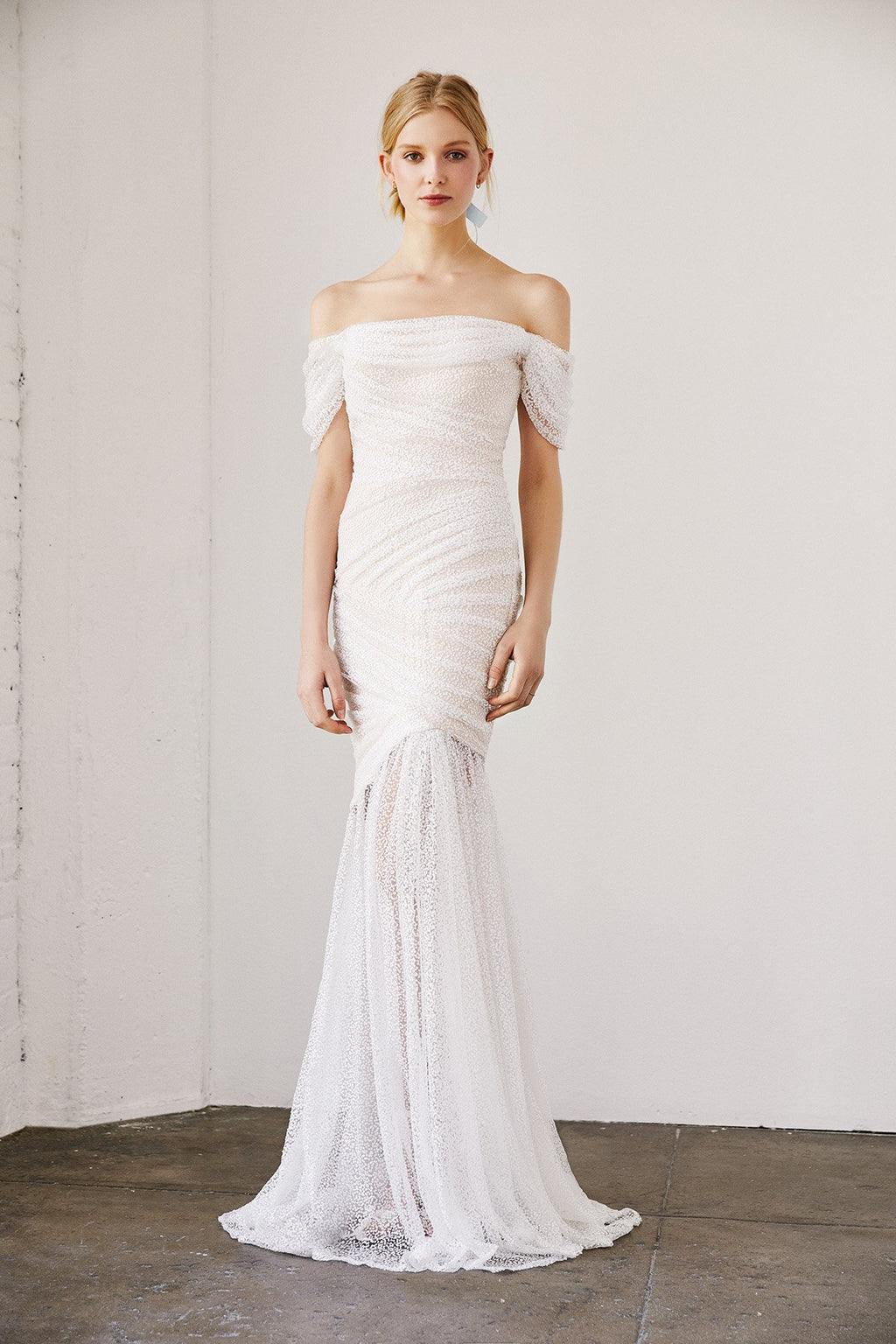 Tadashi Shoji - Tacita Off-The-Shoulder Sequin Gown