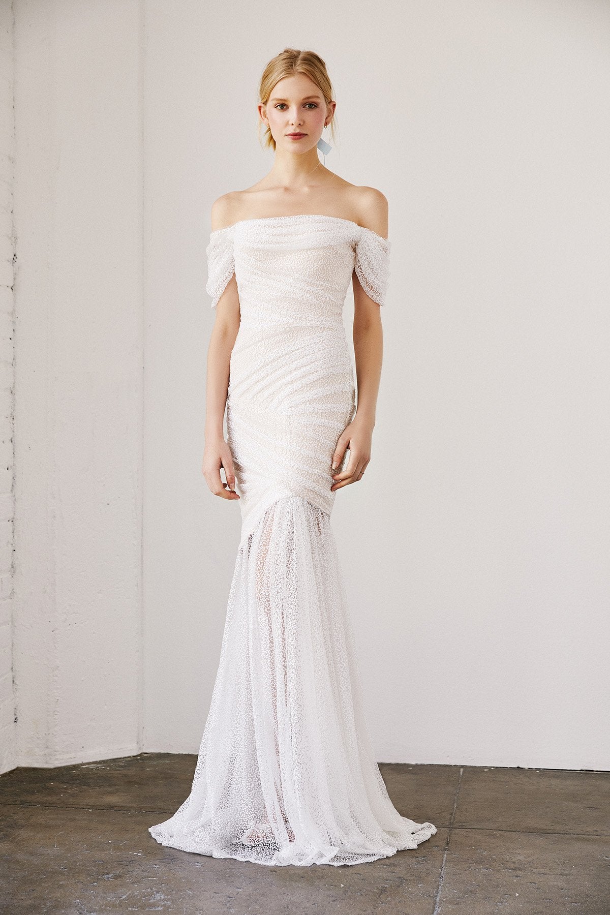 Tadashi Shoji - Tacita Off-The-Shoulder Sequin Gown