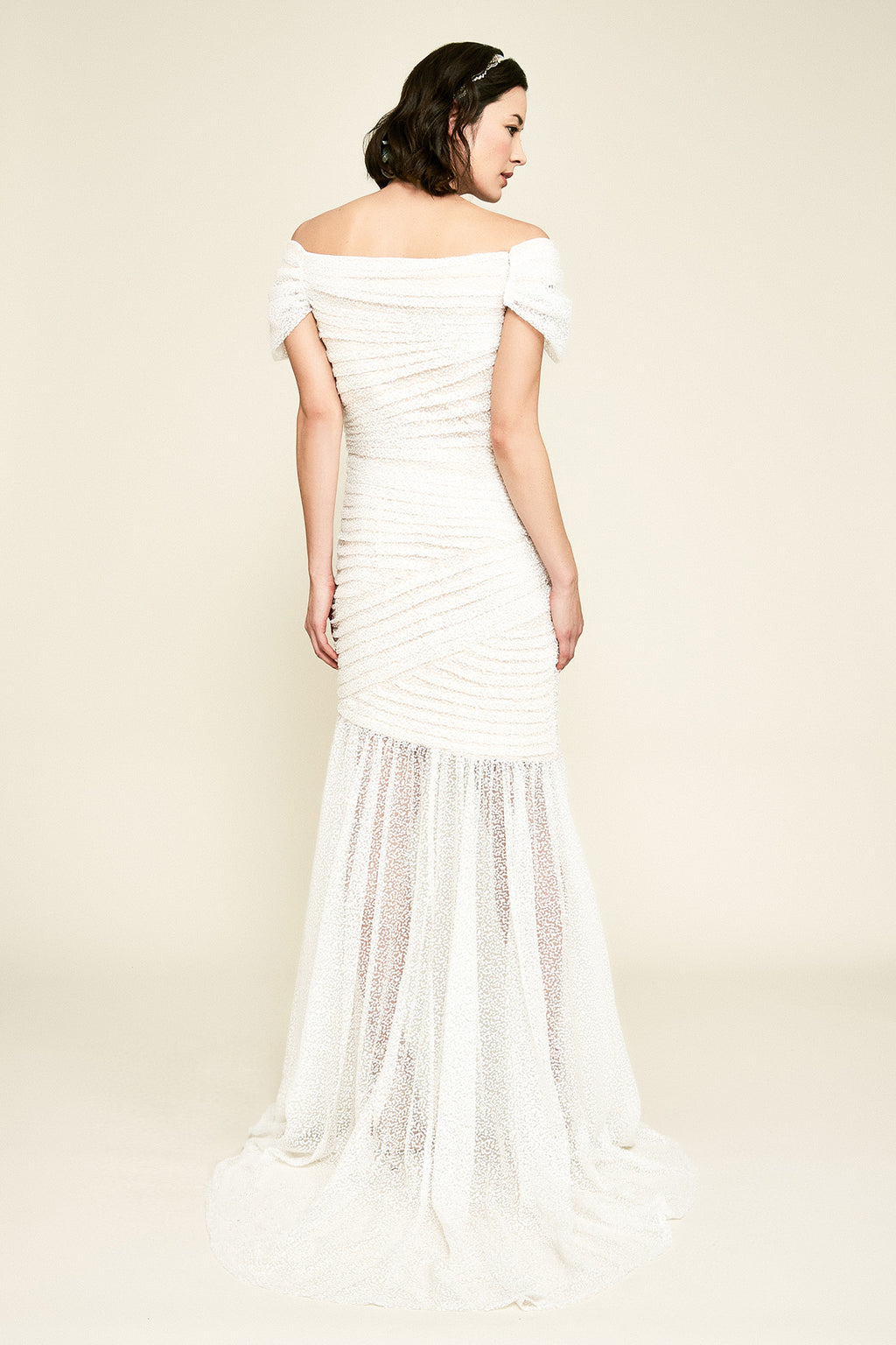 Tadashi Shoji - Tacita Off-The-Shoulder Sequin Gown