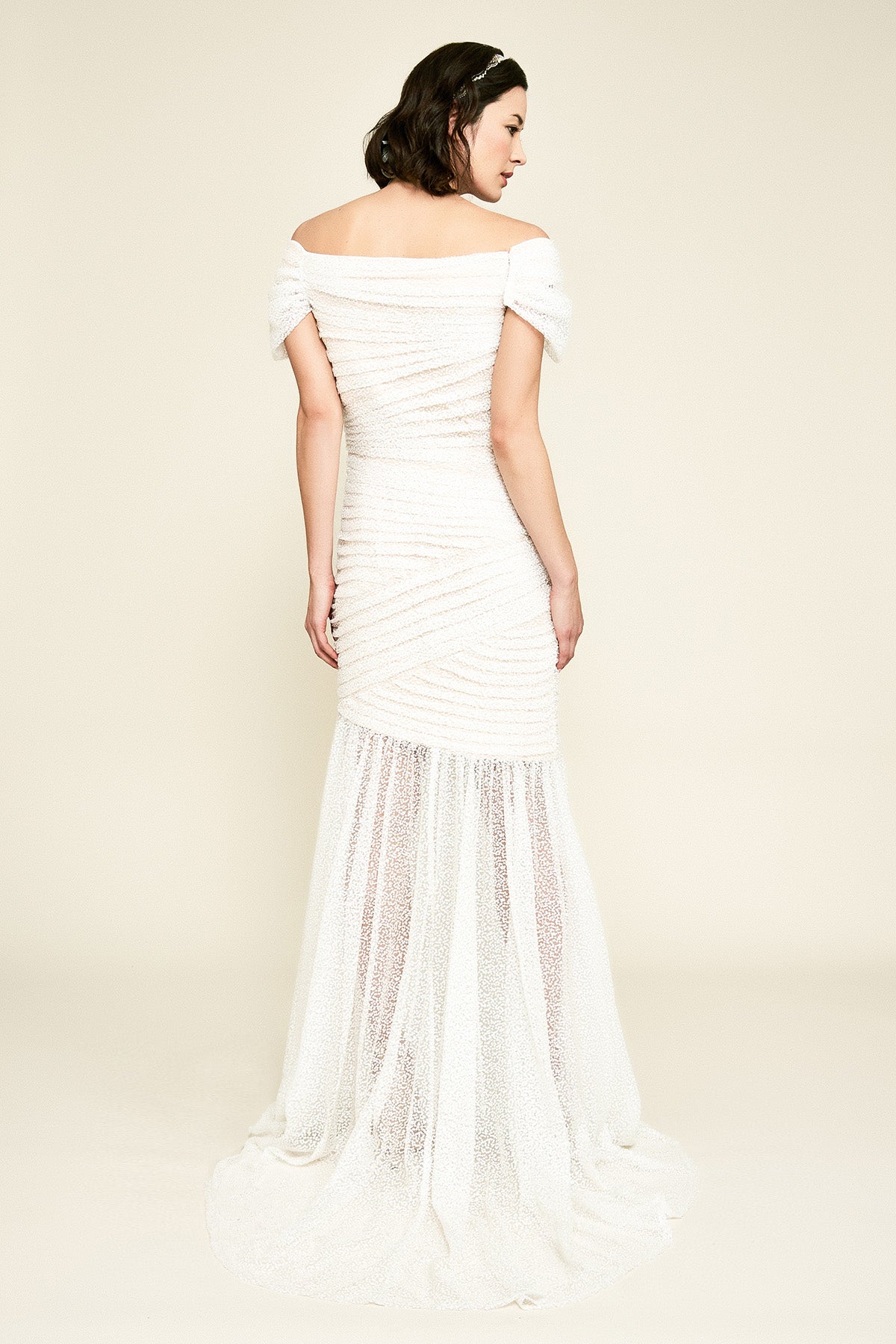 Tadashi Shoji - Tacita Off-The-Shoulder Sequin Gown