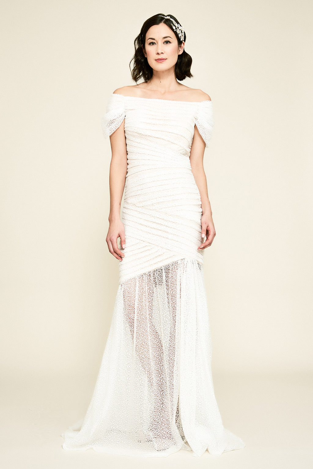 Tadashi Shoji - Tacita Off-The-Shoulder Sequin Gown
