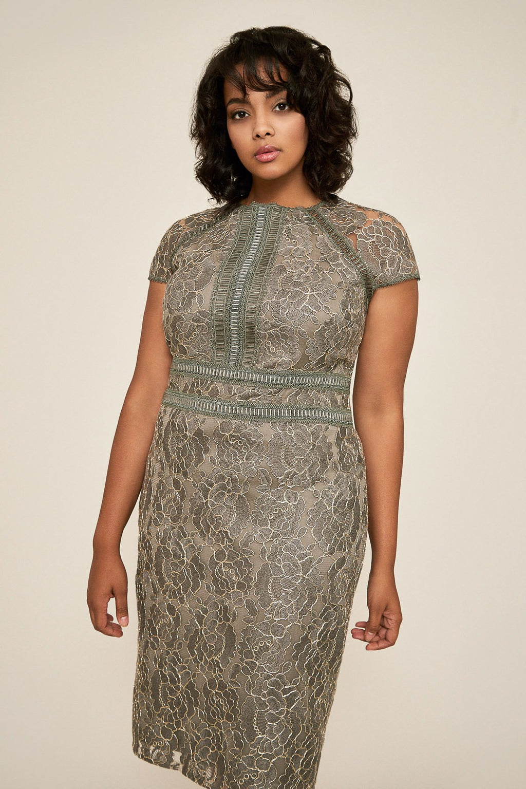 Tadashi Shoji - Runyon Lace Embroidered Dress - PLUS SIZE