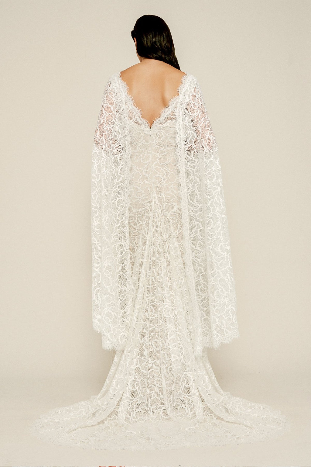Tadashi Shoji - Dexter Lace Cape Gown