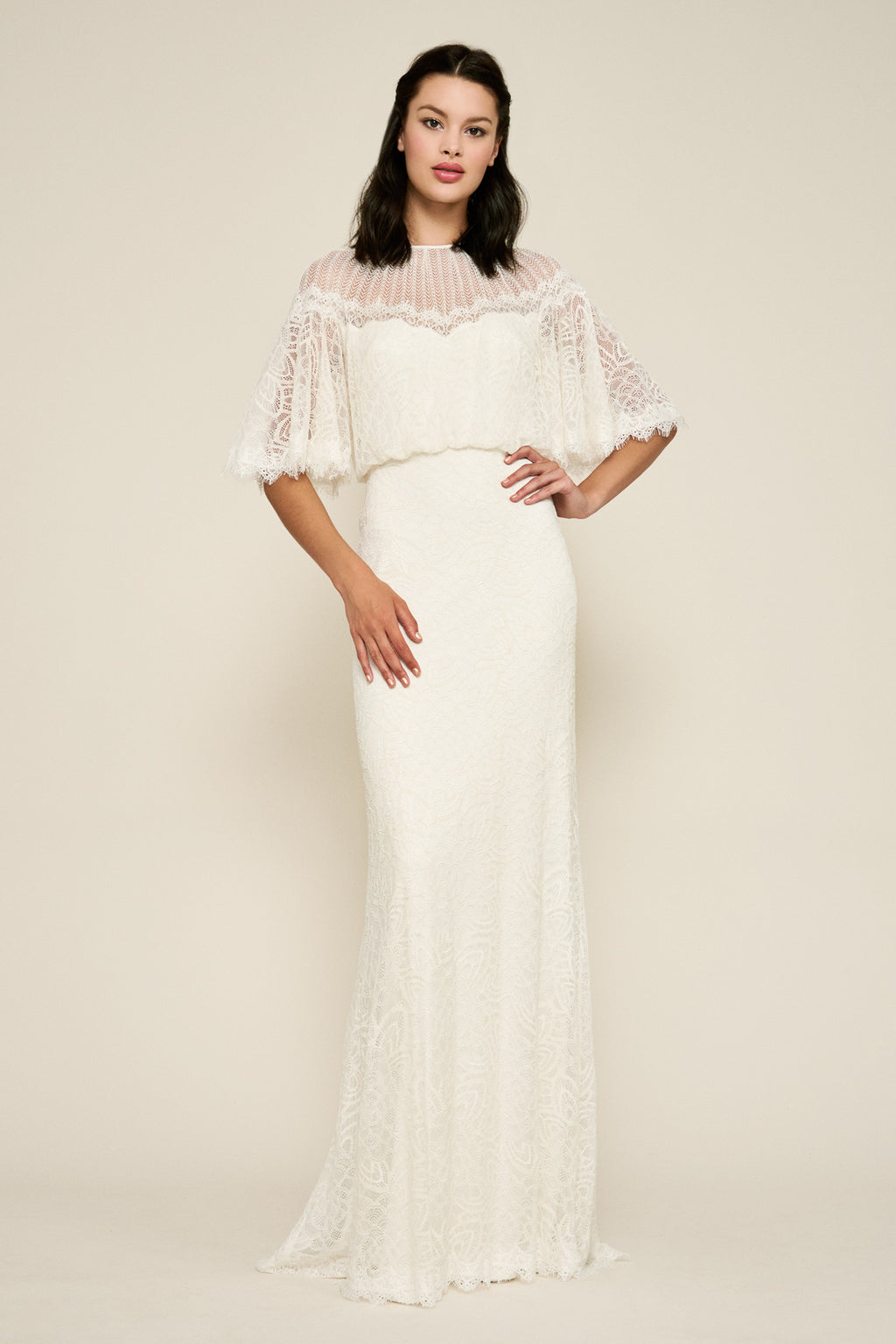 Tadashi Shoji - Caspian Lace Gown with Overlay