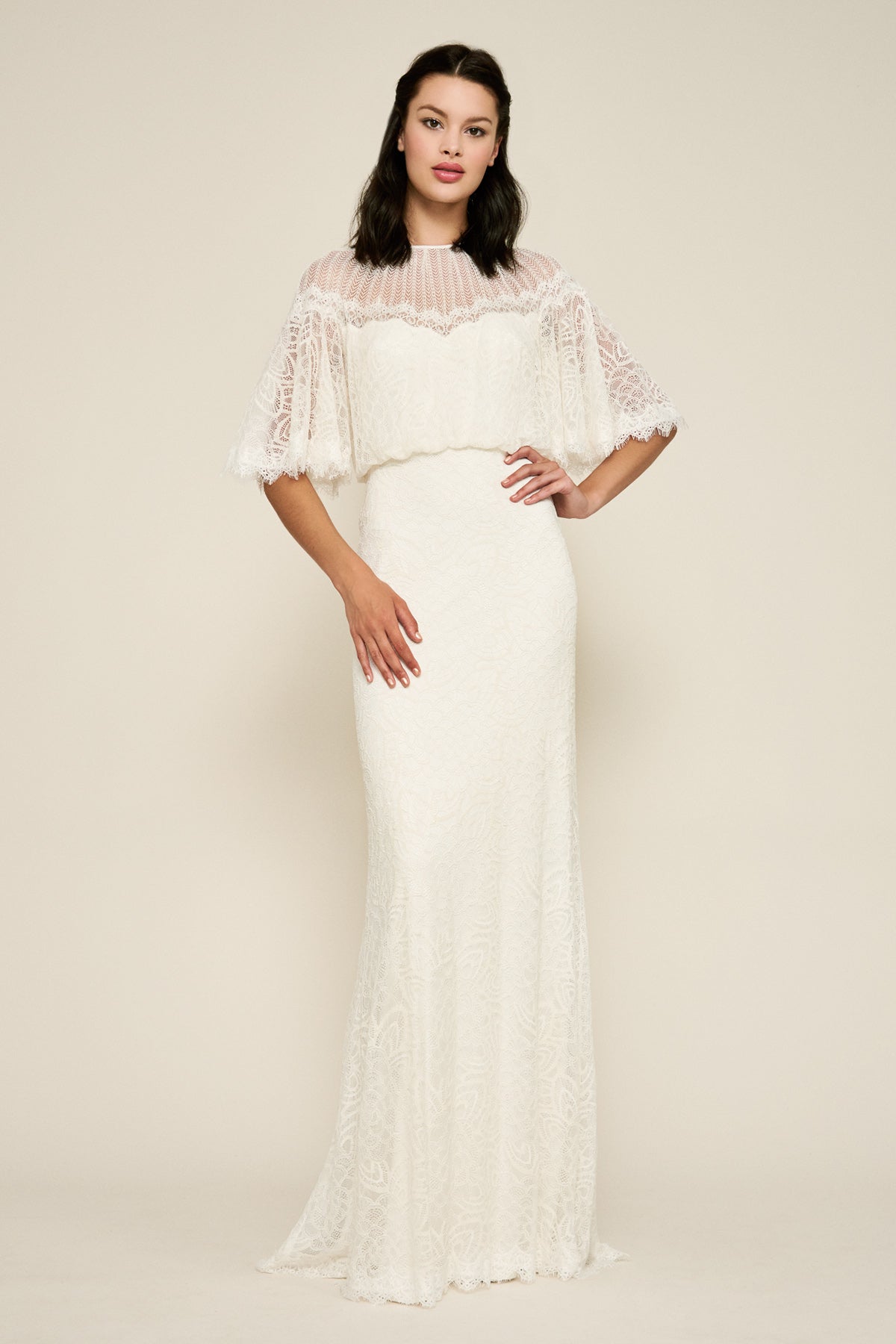 Tadashi Shoji - Caspian Lace Gown with Overlay