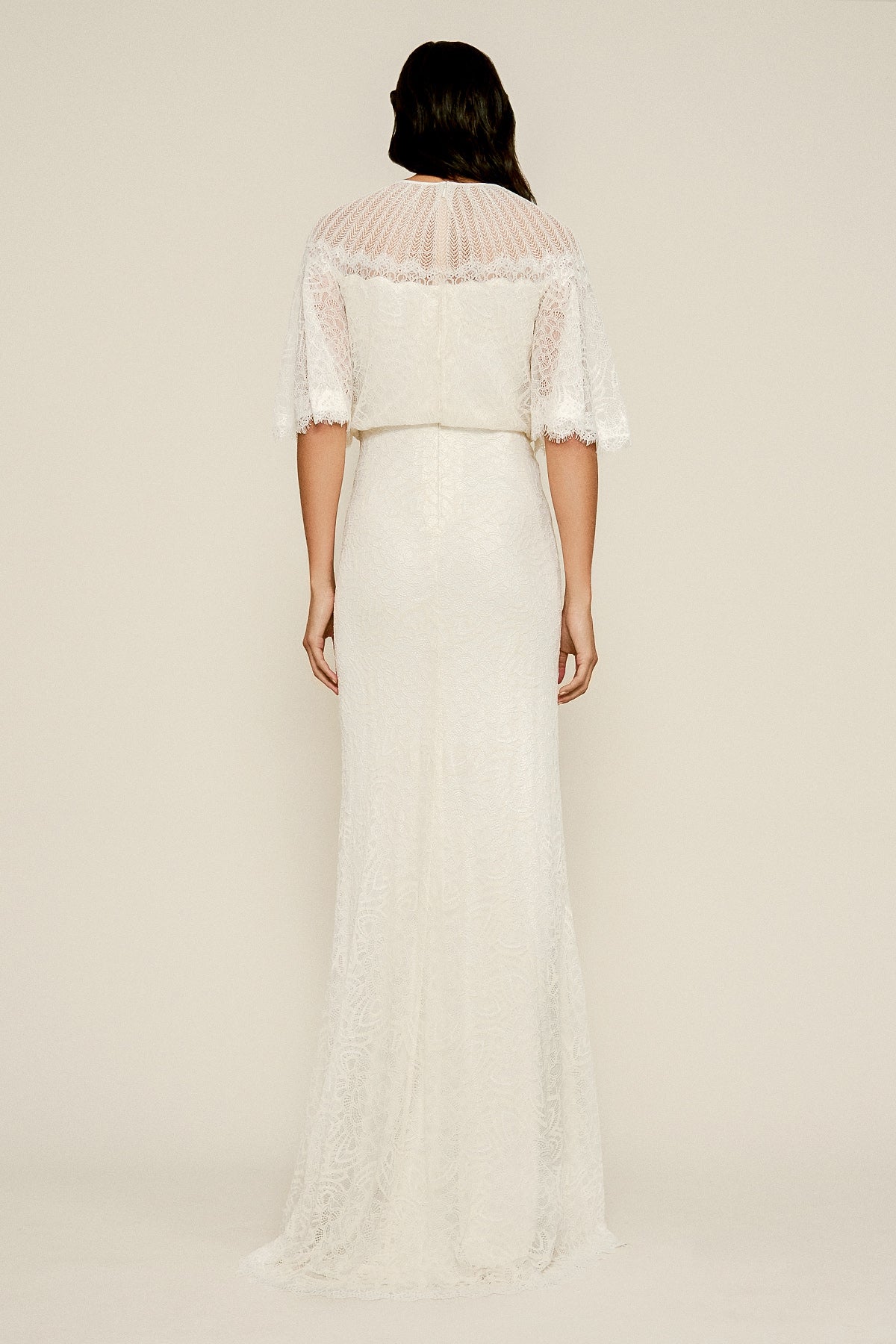 Tadashi Shoji - Caspian Lace Gown with Overlay