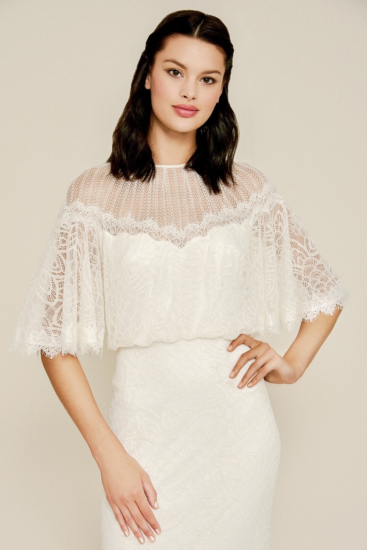 Lilyan Lace Gown with Overlay – Tadashi Shoji Official Online Boutique