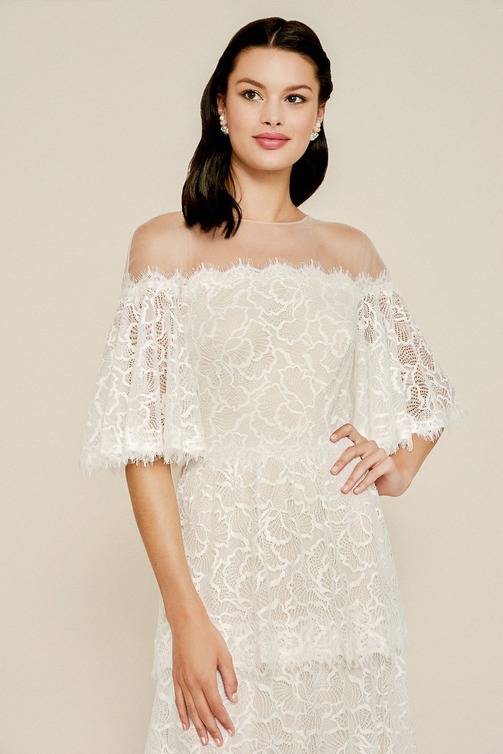 Tadashi Shoji - Loki Off-The-Shoulder Tiered Lace Gown