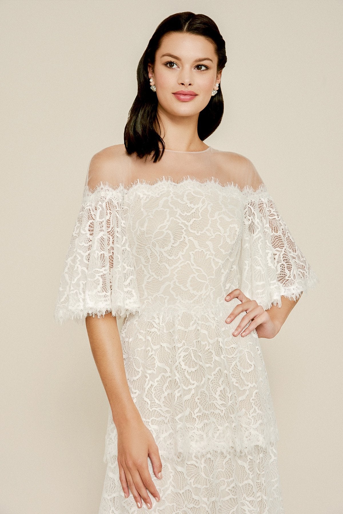 Tadashi Shoji - Loki Off-The-Shoulder Tiered Lace Gown