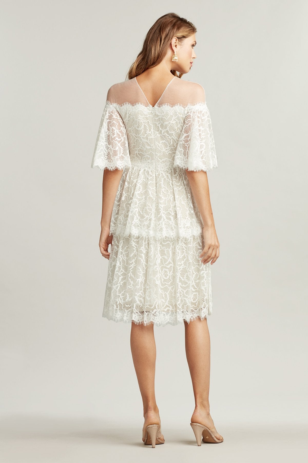 Loki Off-The-Shoulder Tiered Lace Dress