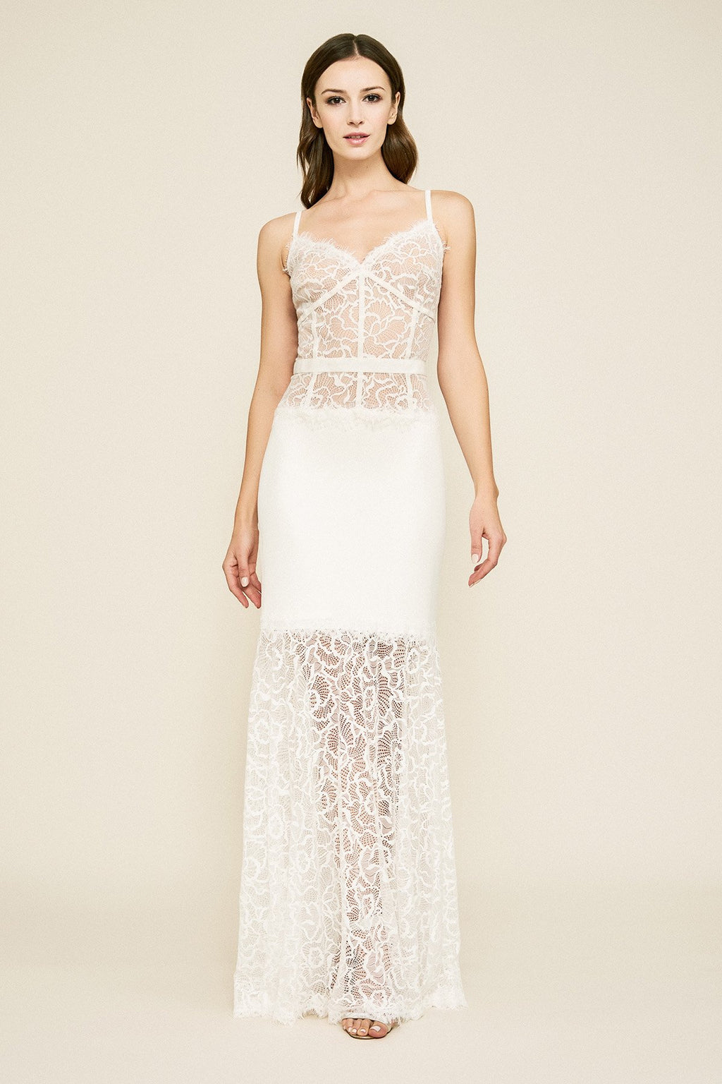 Tadashi Shoji - Margolis Strap Lace & Crepe Gown