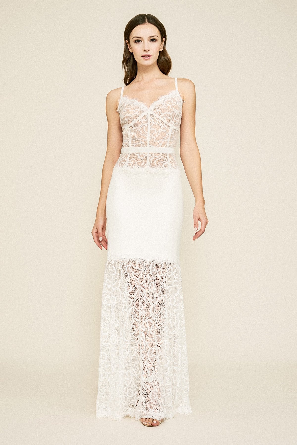 Tadashi Shoji - Margolis Strap Lace & Crepe Gown