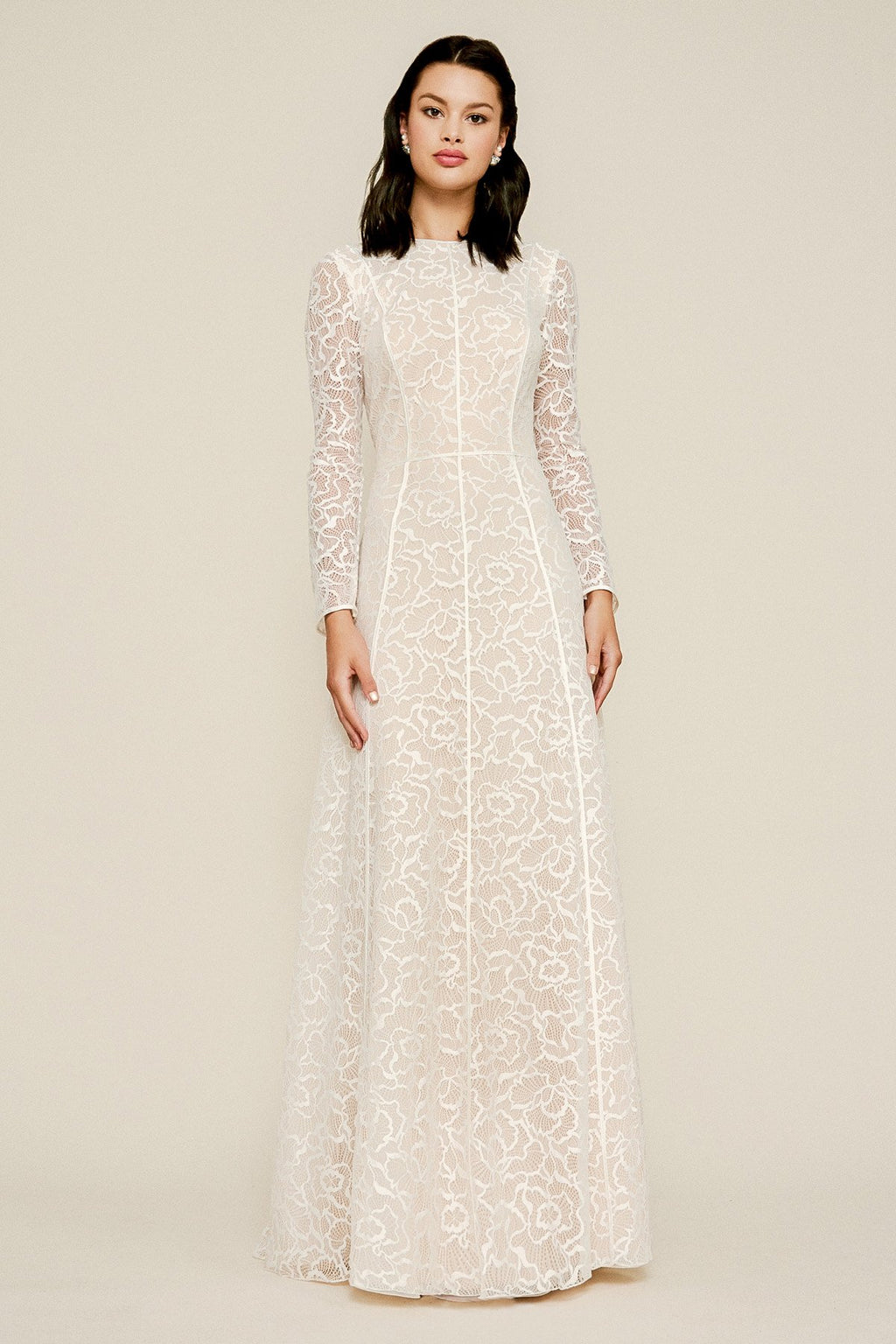 Tadashi Shoji - Raizel Long-Sleeve Lace Gown