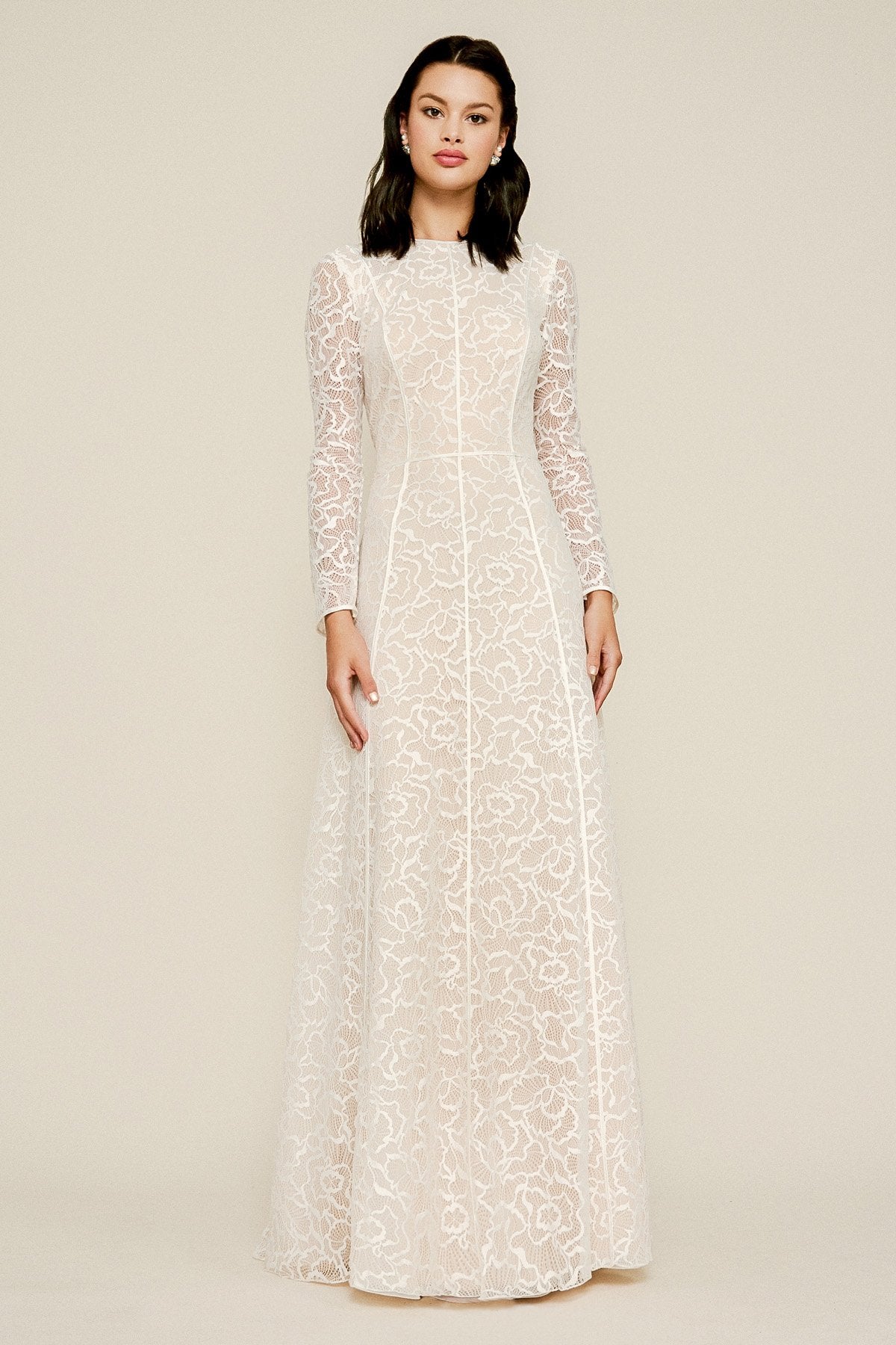 Tadashi Shoji - Raizel Long-Sleeve Lace Gown