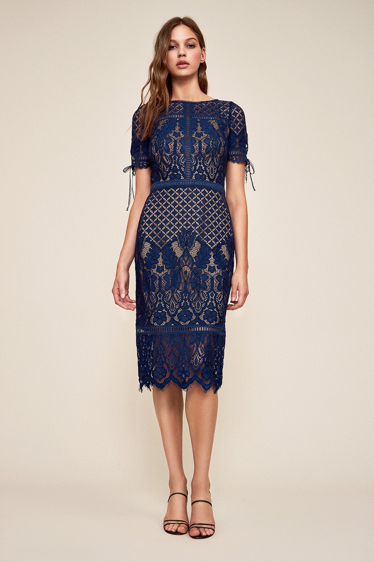 Bobek Lace Tea-Length Dress
