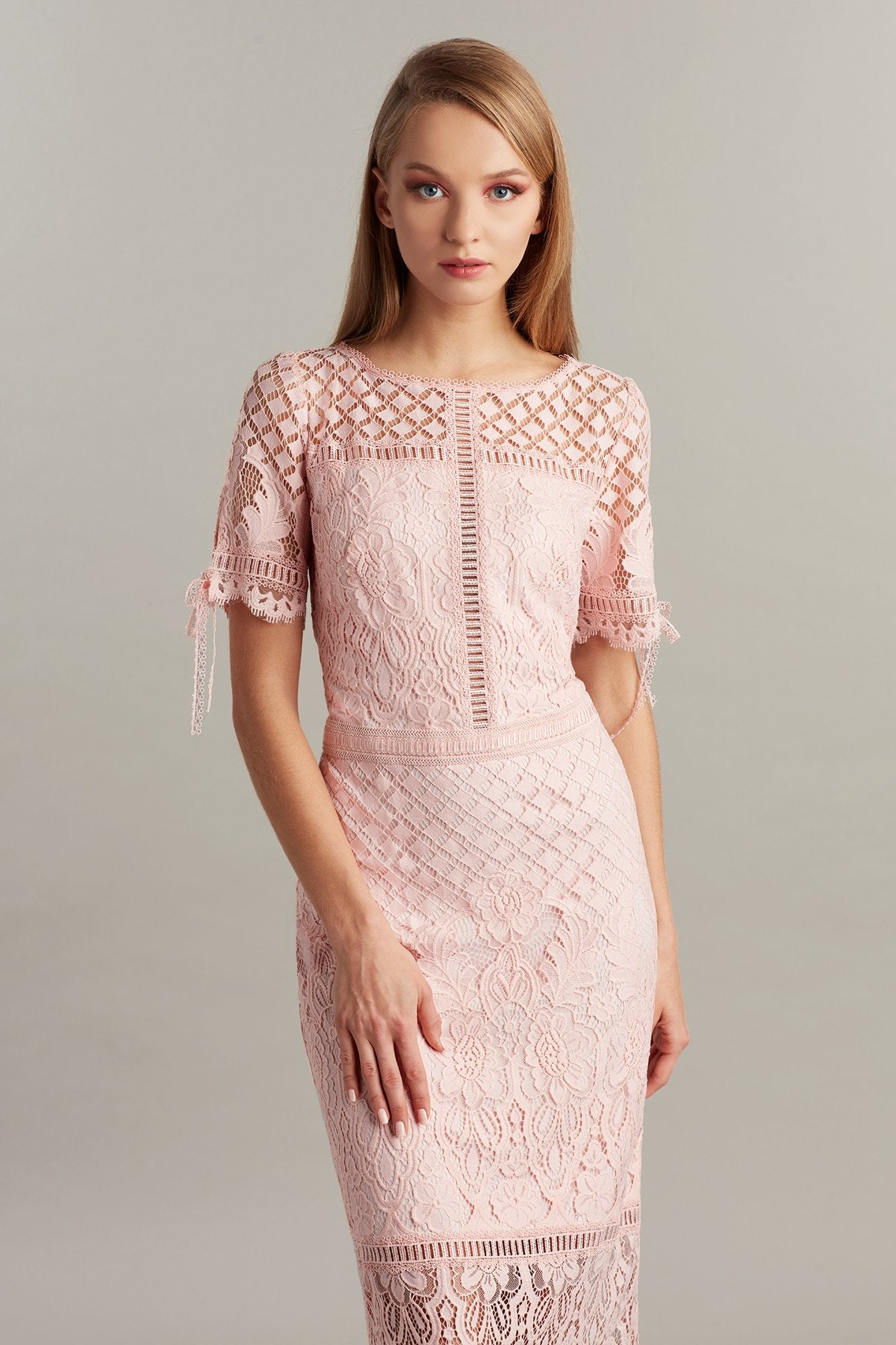 Bobek Lace Tea-Length Dress