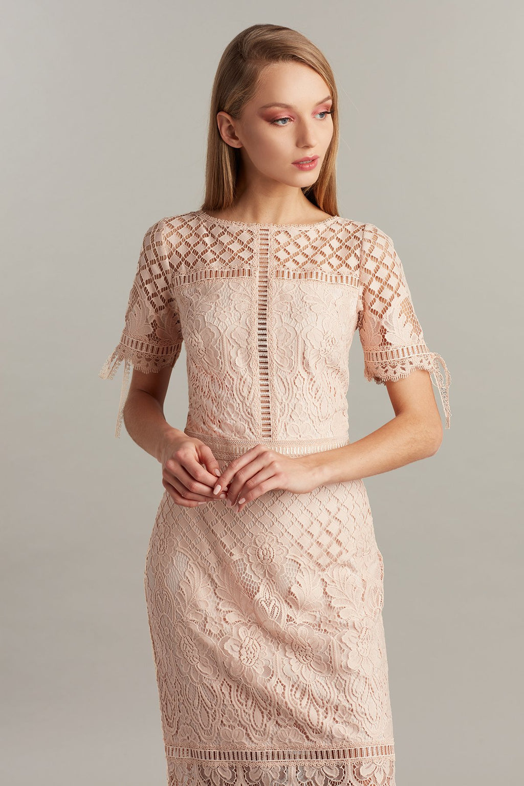 Bobek Lace Tea-Length Dress