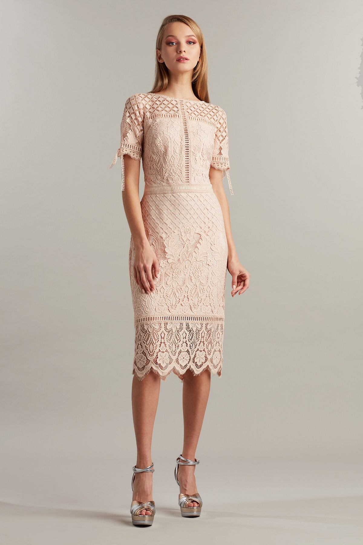 Bobek Lace Tea-Length Dress