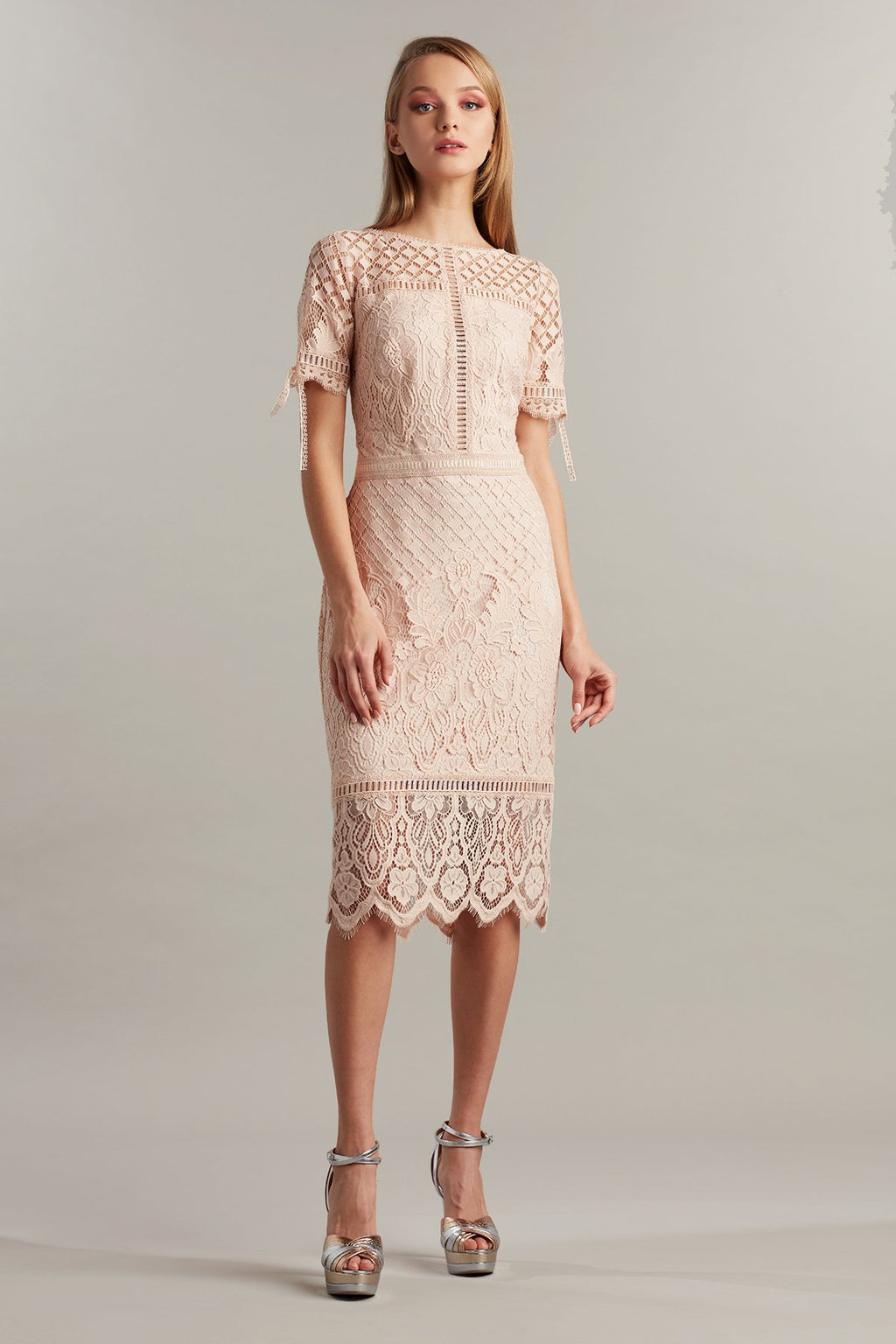 Tadashi Shoji - Bobek Lace Tea-Length Dress
