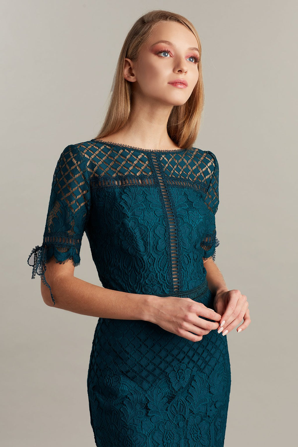 Bobek Lace Tea-Length Dress