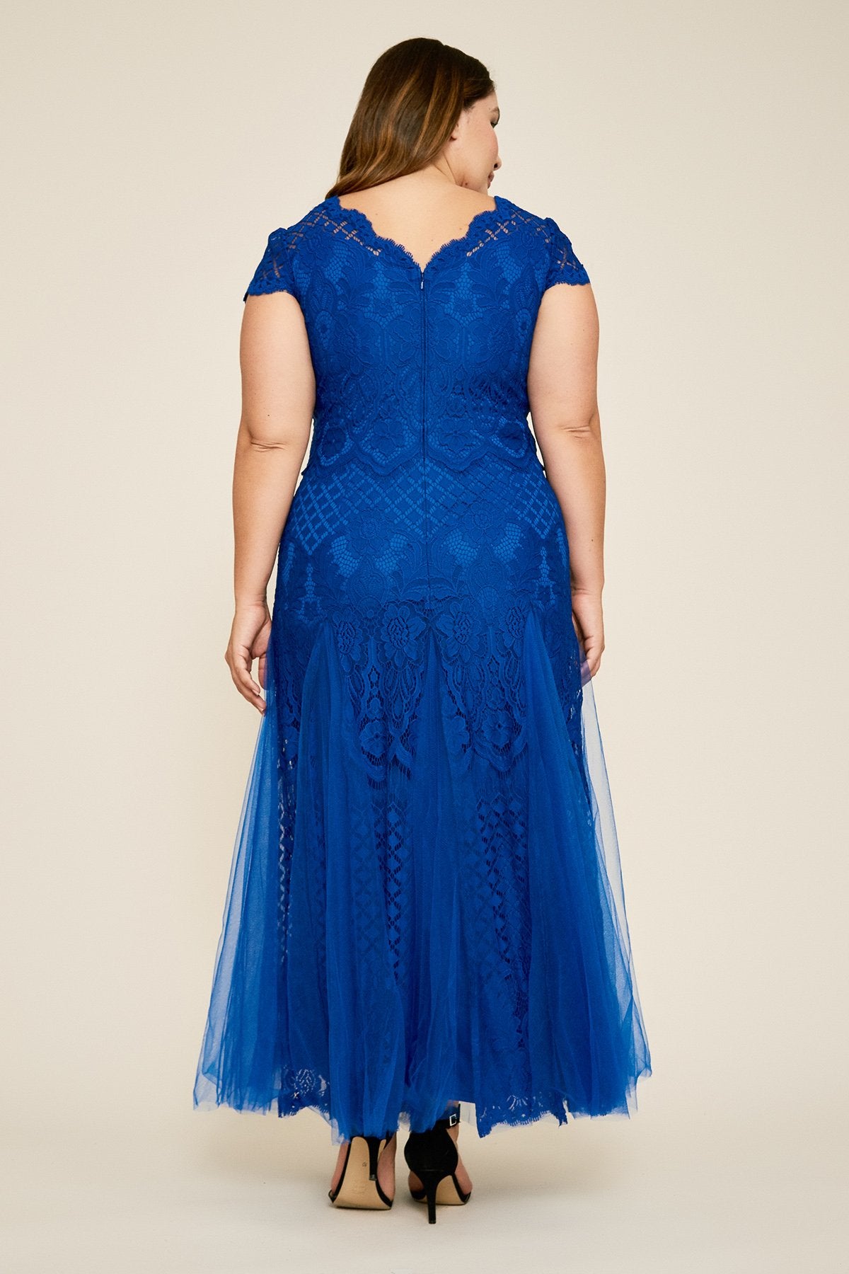 Tadashi Shoji - Roone Lace Tea-Length Dress - PLUS SIZE