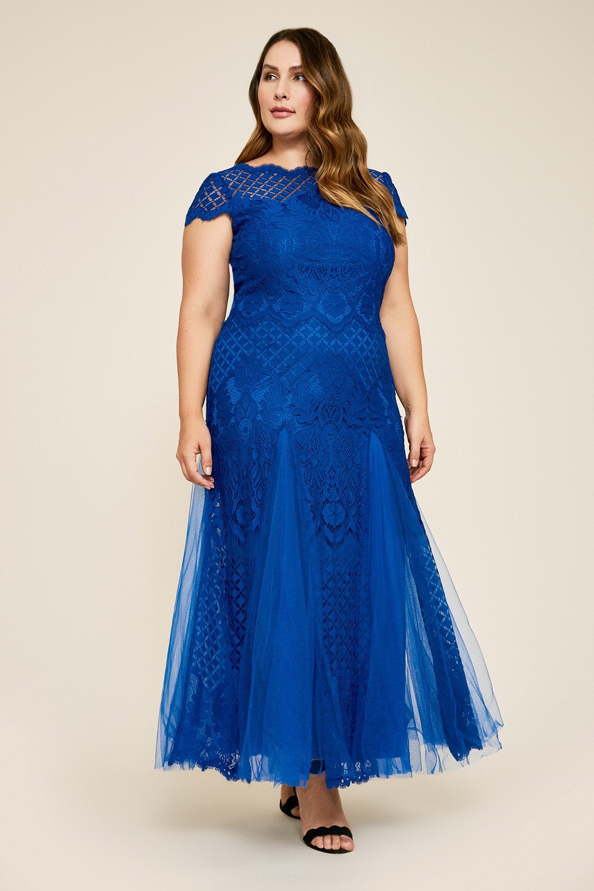 Tadashi Shoji - Roone Lace Tea-Length Dress - PLUS SIZE