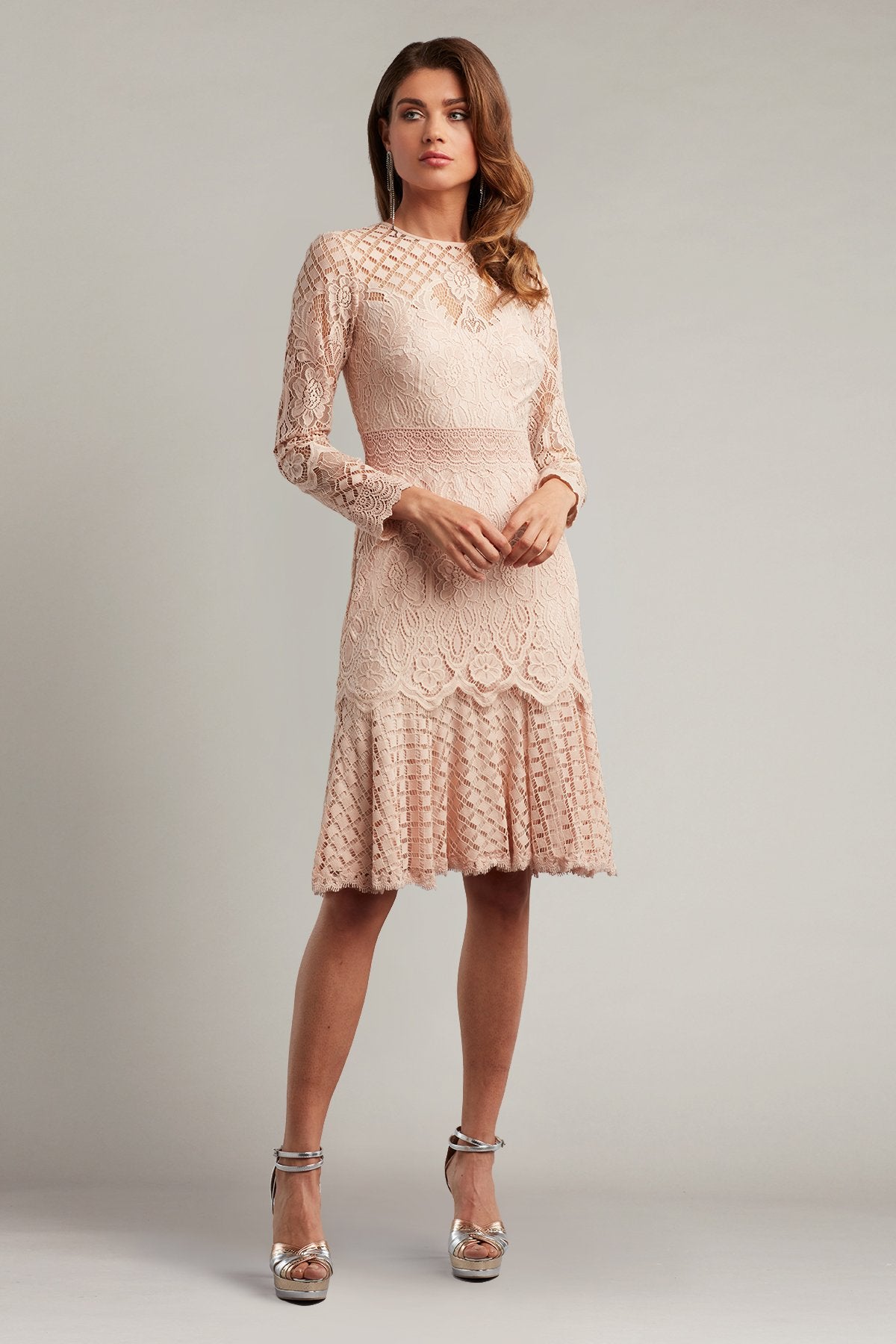 Barron Long-Sleeve Lace Dress