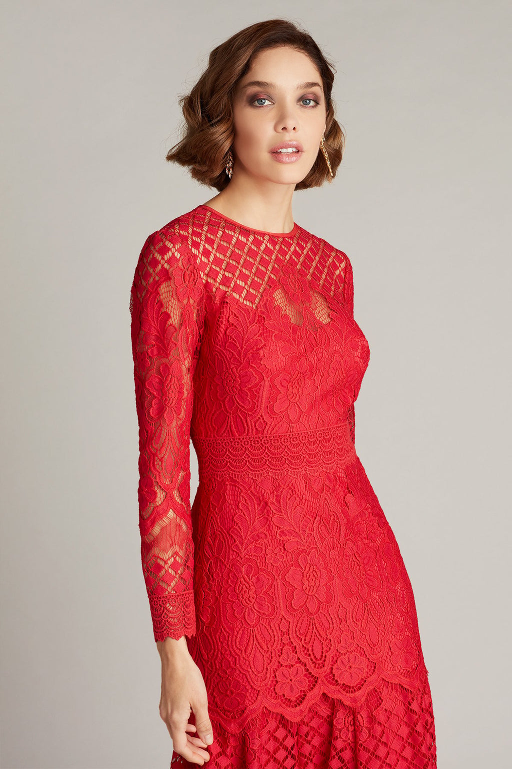 Barron Long-Sleeve Lace Dress