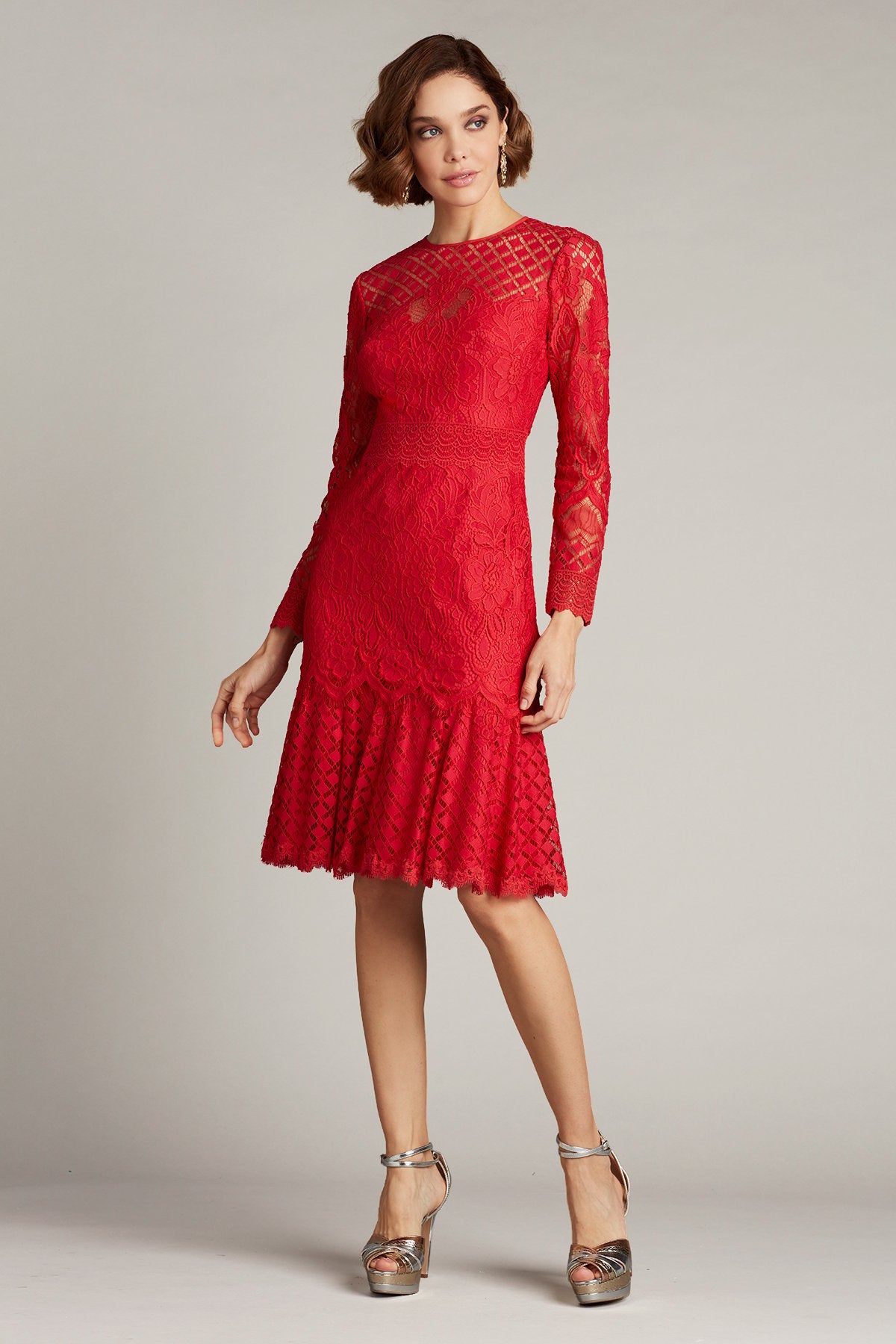 Barron Long-Sleeve Lace Dress