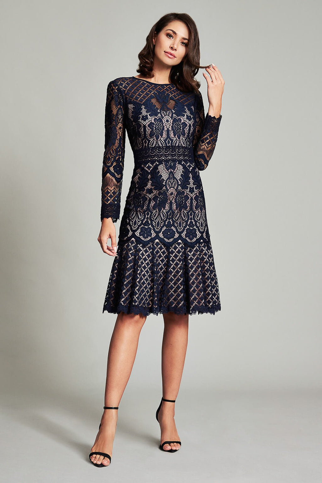 Barron Long-Sleeve Lace Dress
