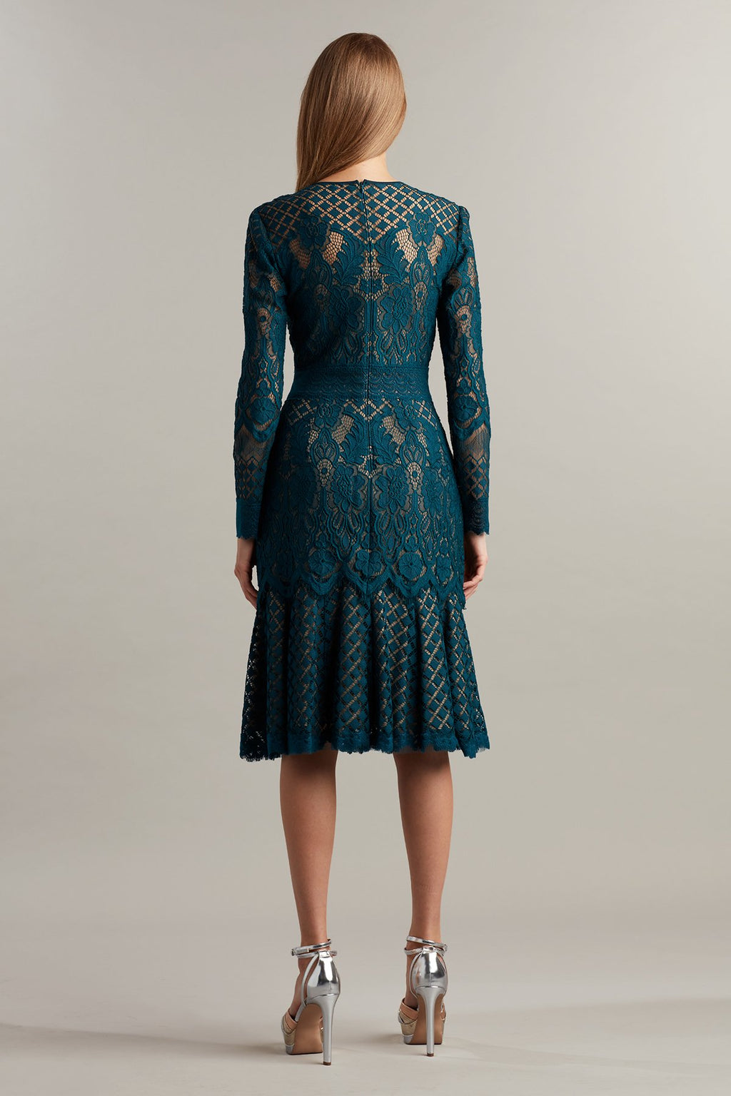 Barron Long-Sleeve Lace Dress