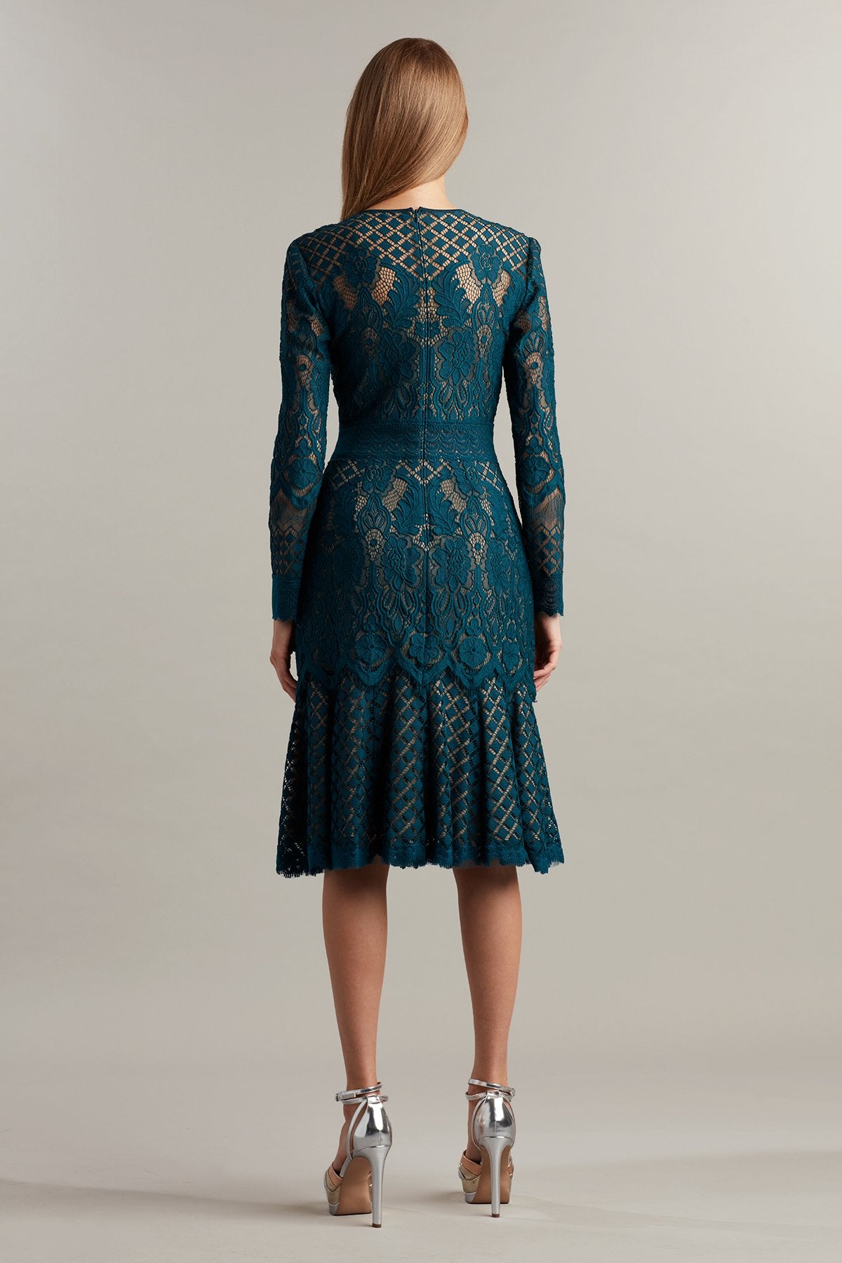 Barron Long-Sleeve Lace Dress