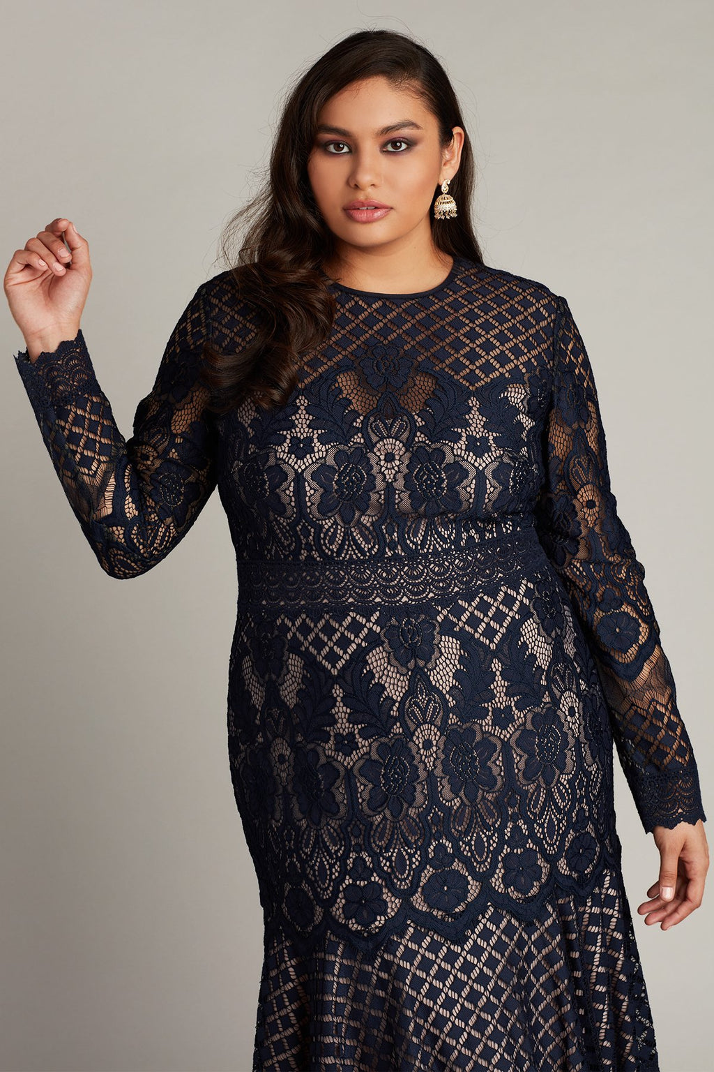 Barron Long-Sleeve Lace Dress - PLUS SIZE