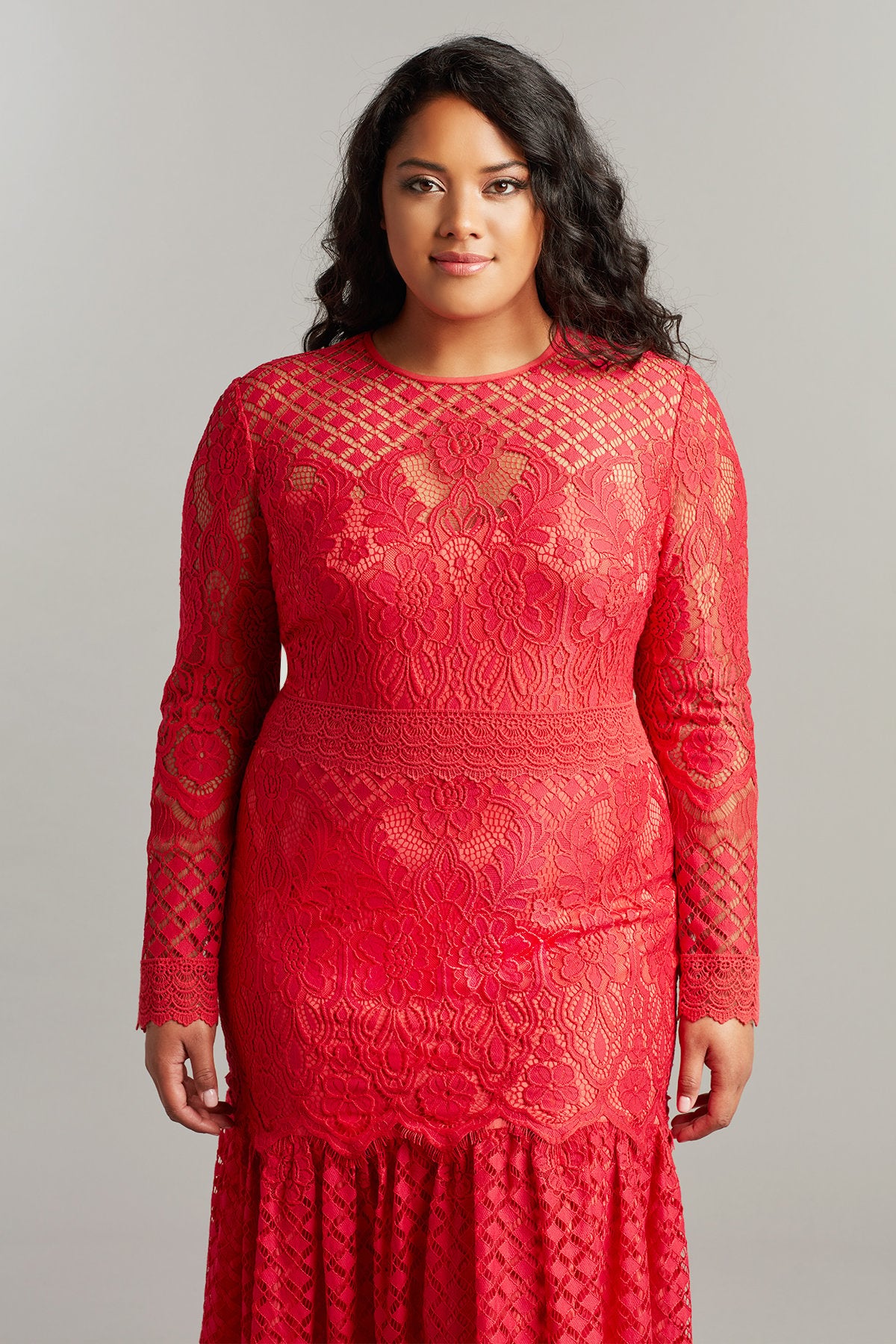 Barron Long-Sleeve Lace Dress - PLUS SIZE