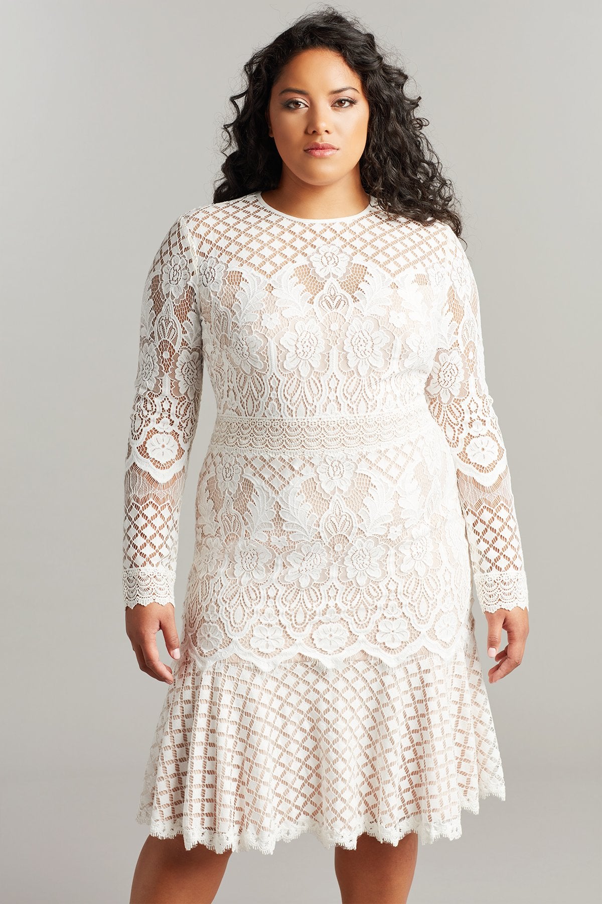 Barron Long-Sleeve Lace Dress - PLUS SIZE