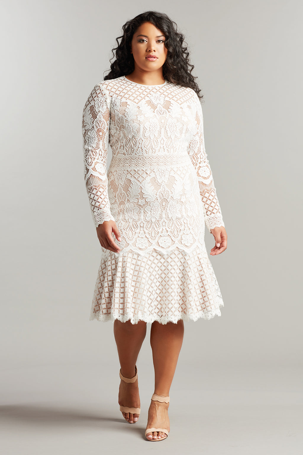 Barron Long-Sleeve Lace Dress - PLUS SIZE