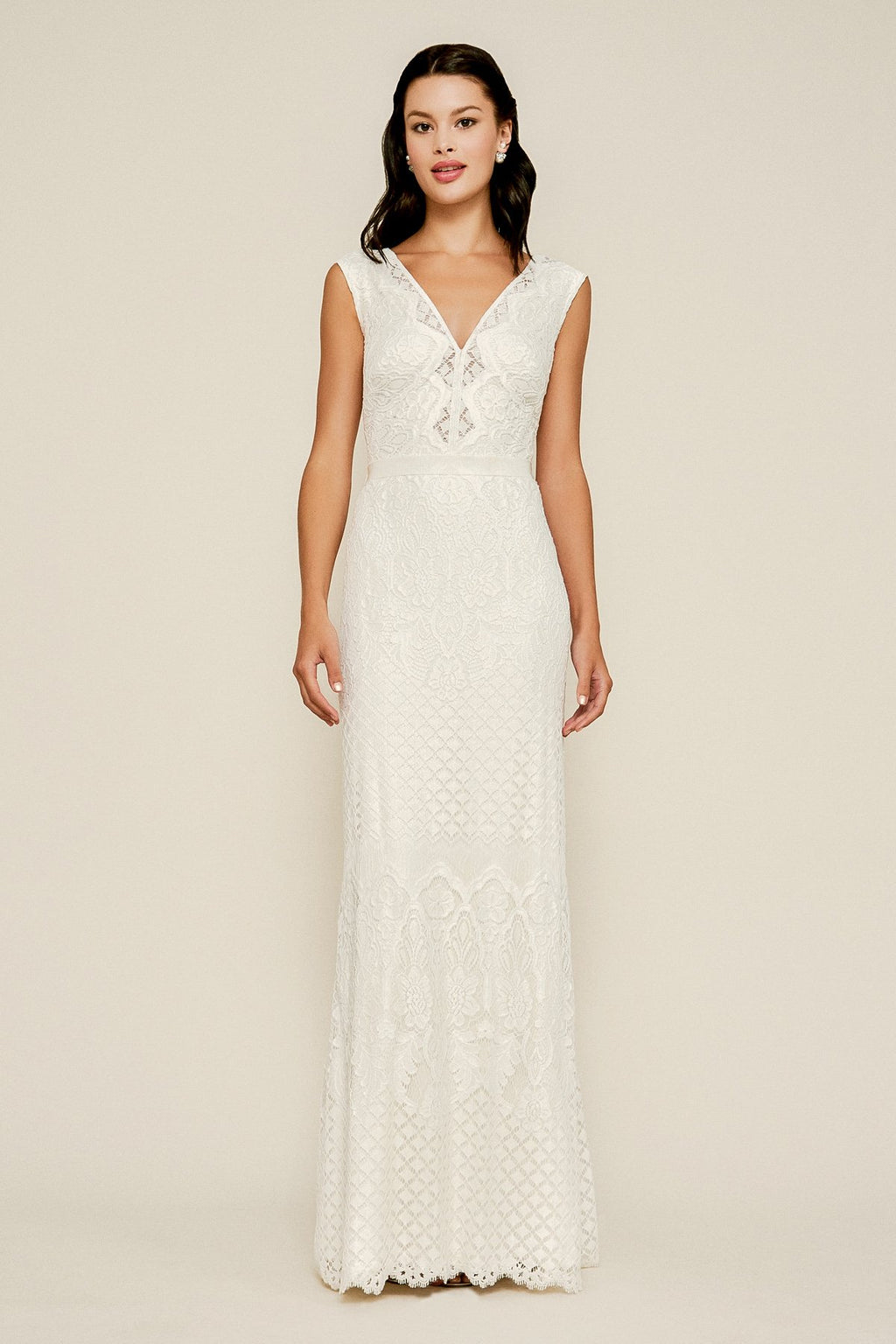 Tadashi Shoji - Austin V-Neck Lace Gown