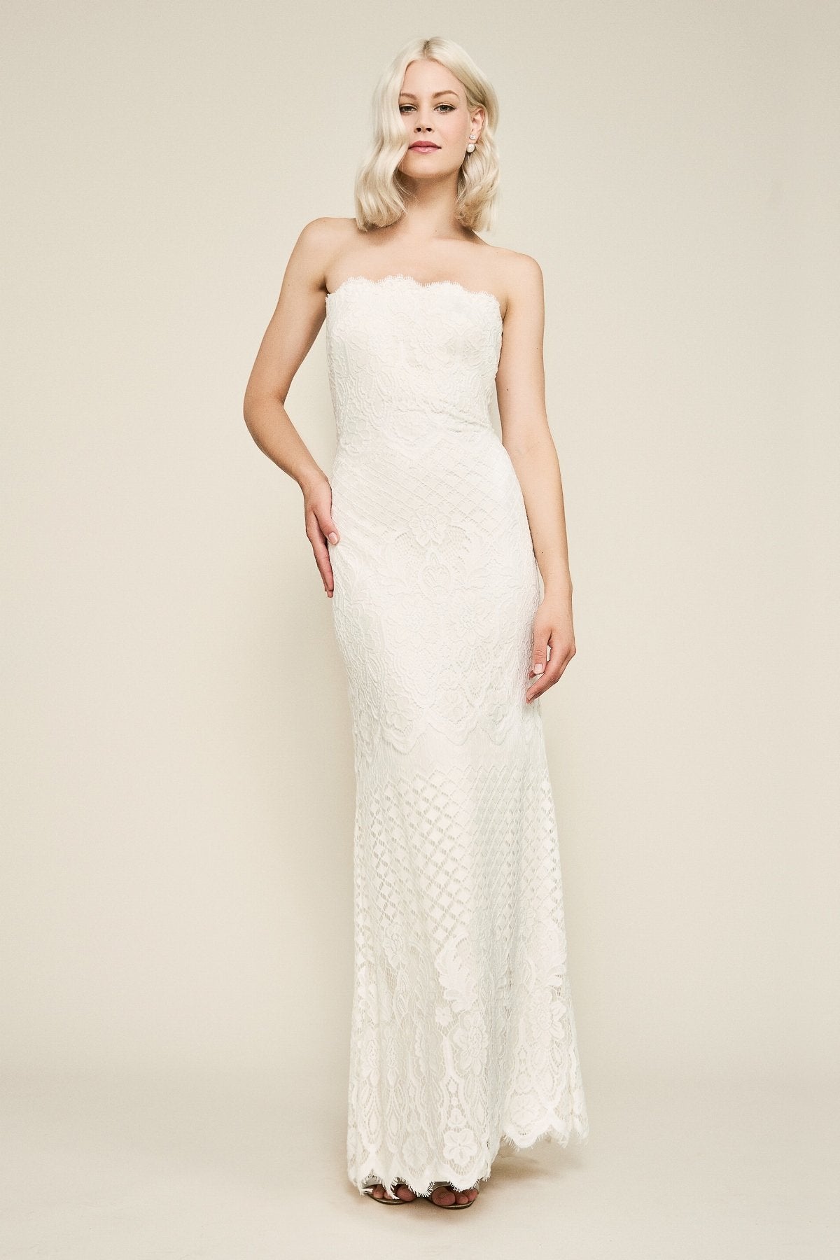 Tadashi Shoji - Duncan Strapless Lace Gown