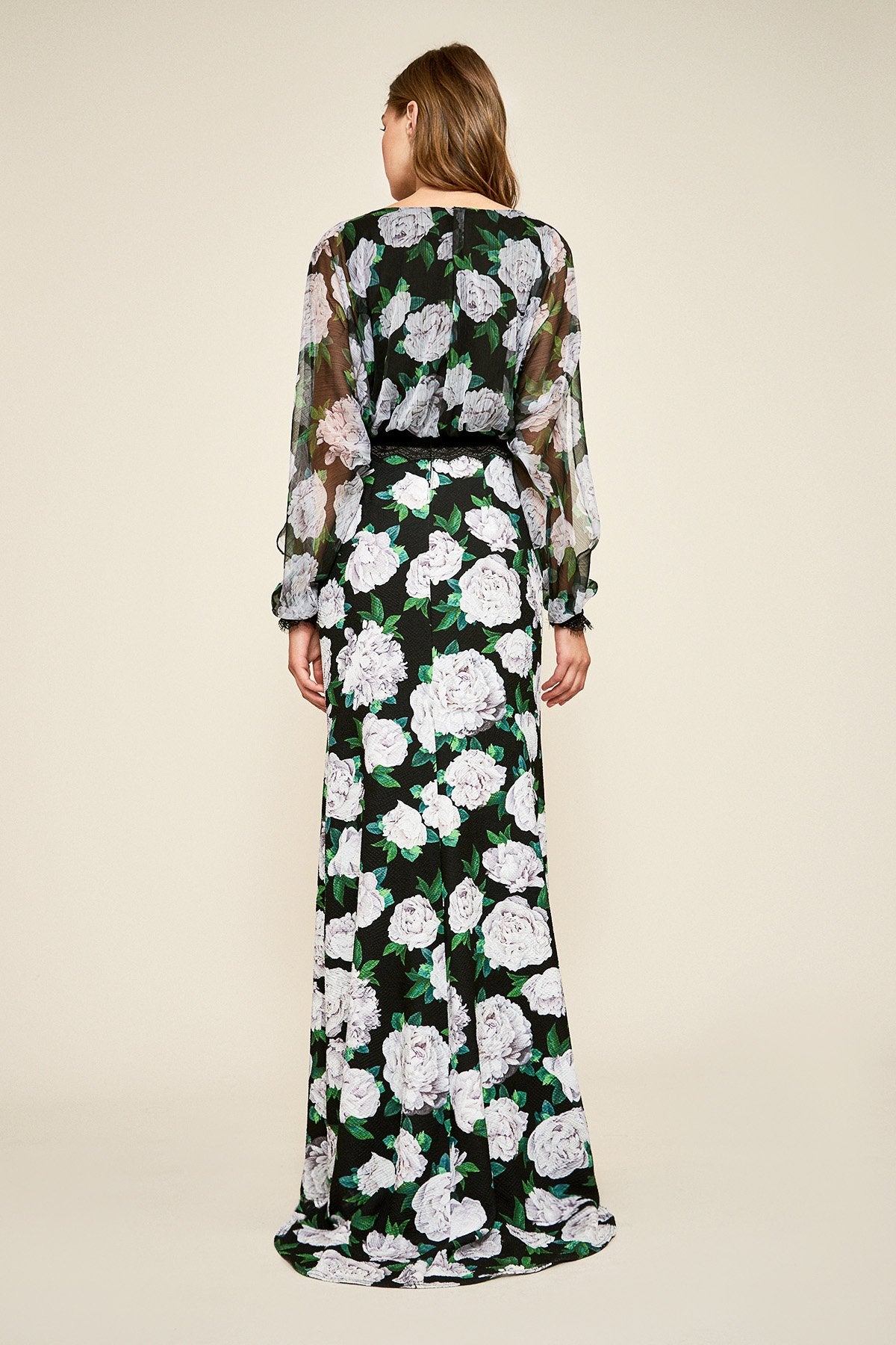 Tadashi Shoji - Natura Chiffon Open Sleeve Gown