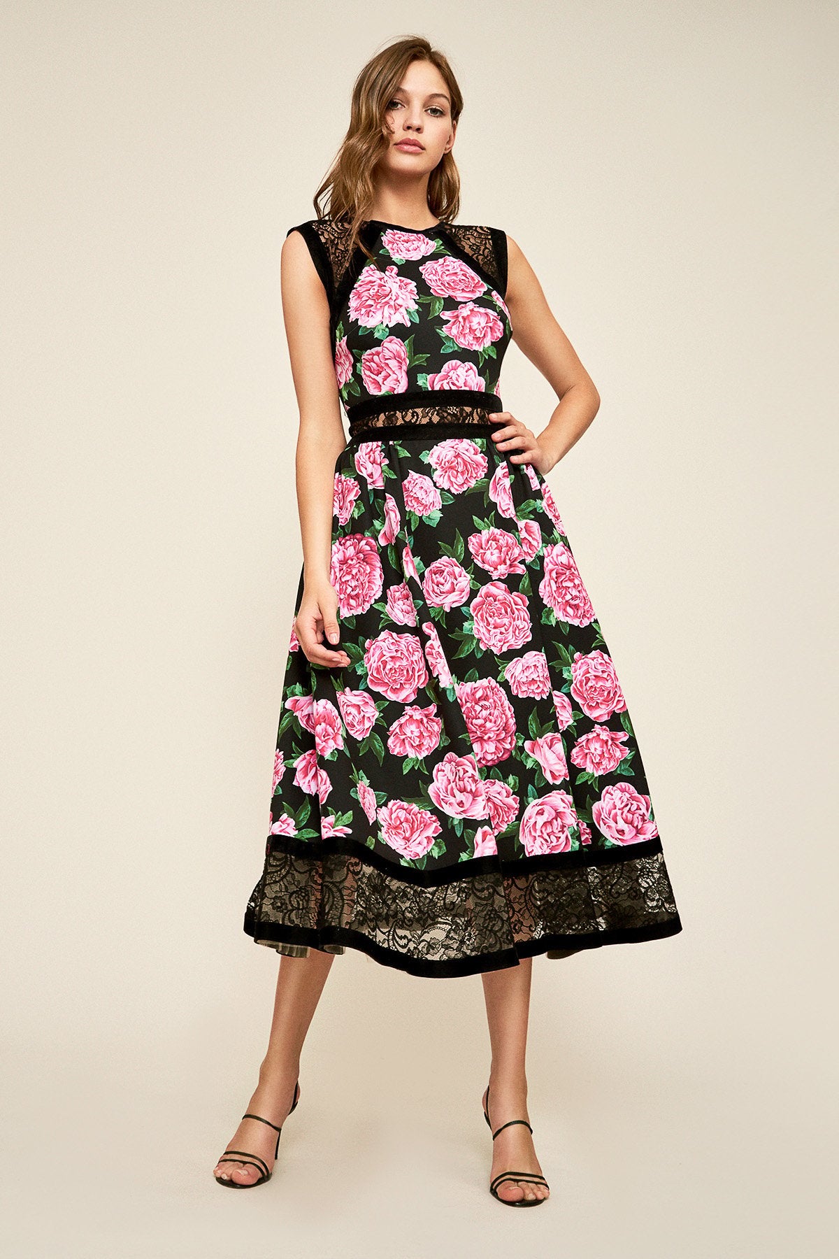 Florent Neoprene Tea-Length Dress