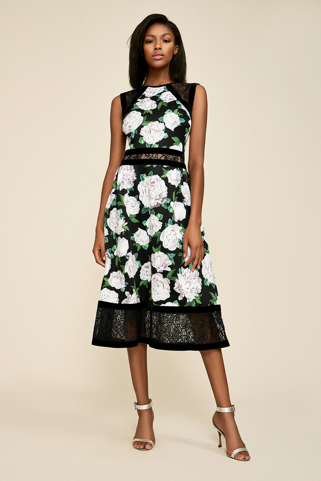 Florent Neoprene Tea-Length Dress