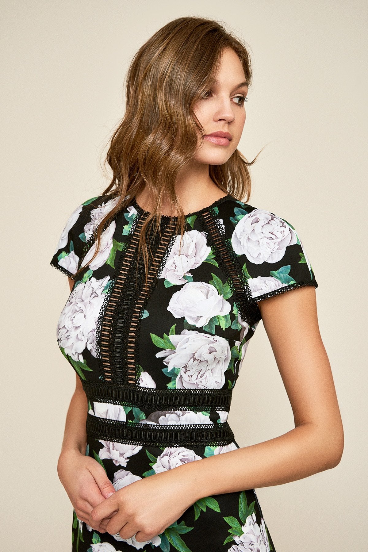 Tadashi Shoji - Indigo Floral Neoprene Dress