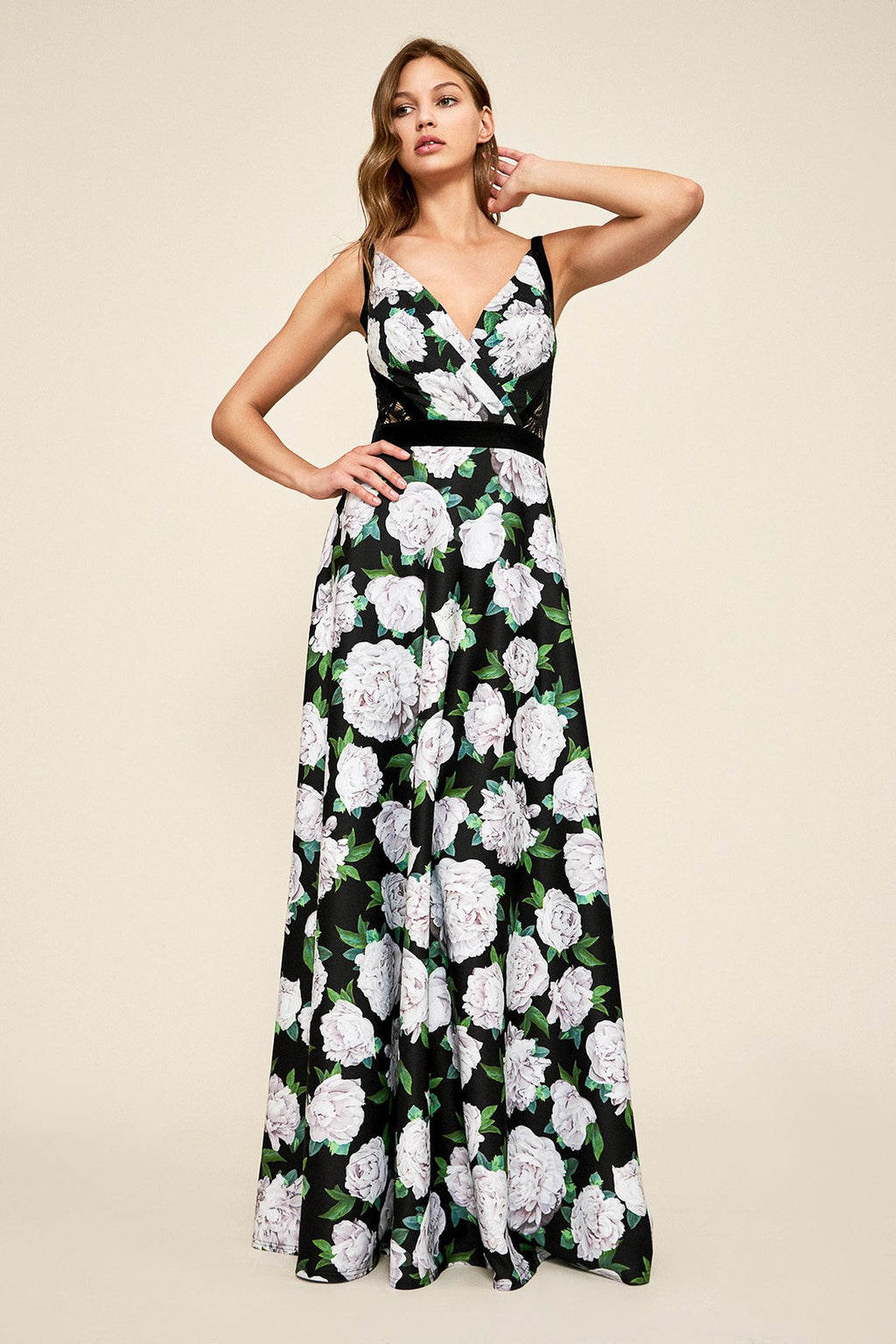 Tadashi Shoji - Samo Lace-Back Neoprene Gown