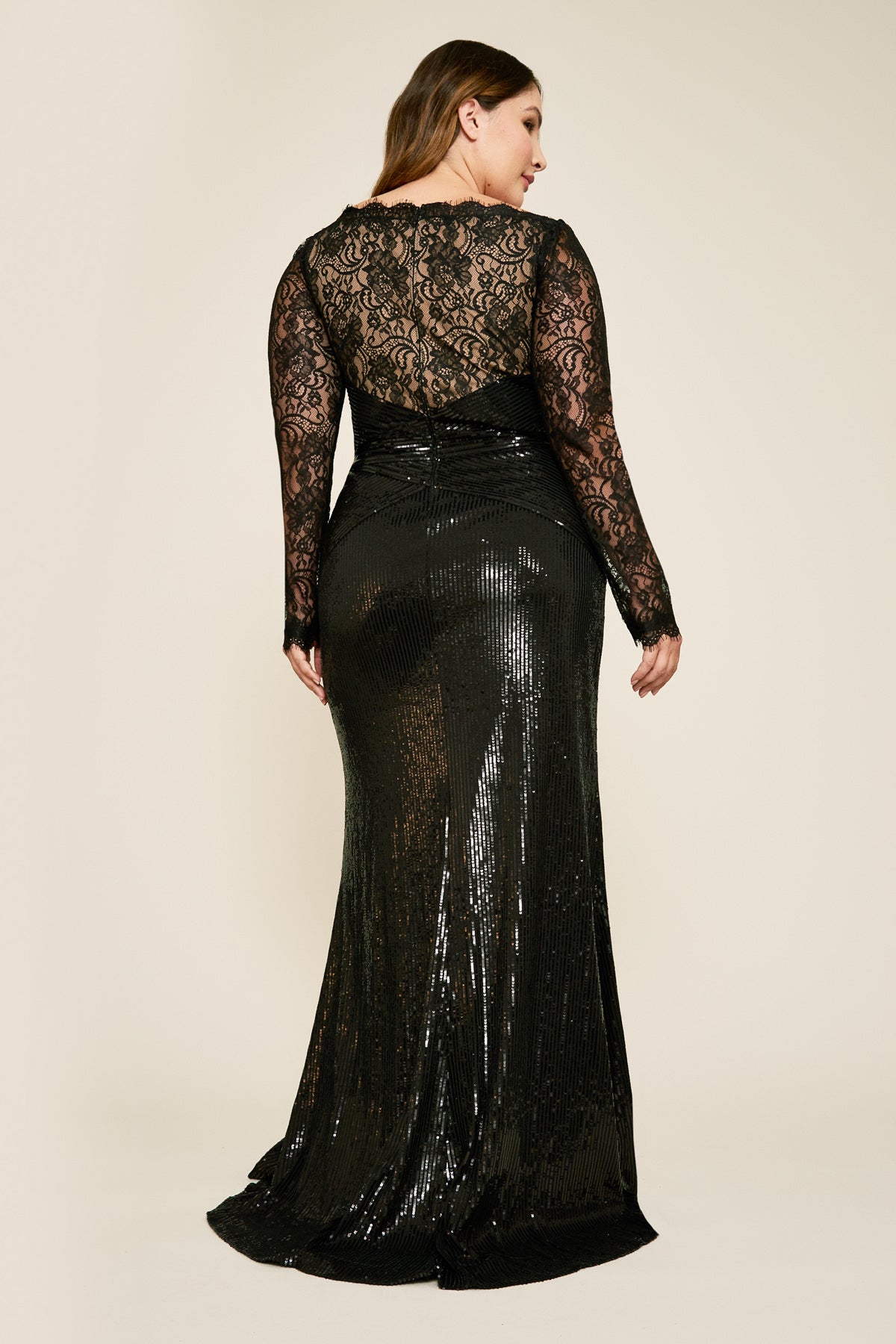 Tadashi Shoji - Aquila Lace Sequin Gown - PLUS SIZE