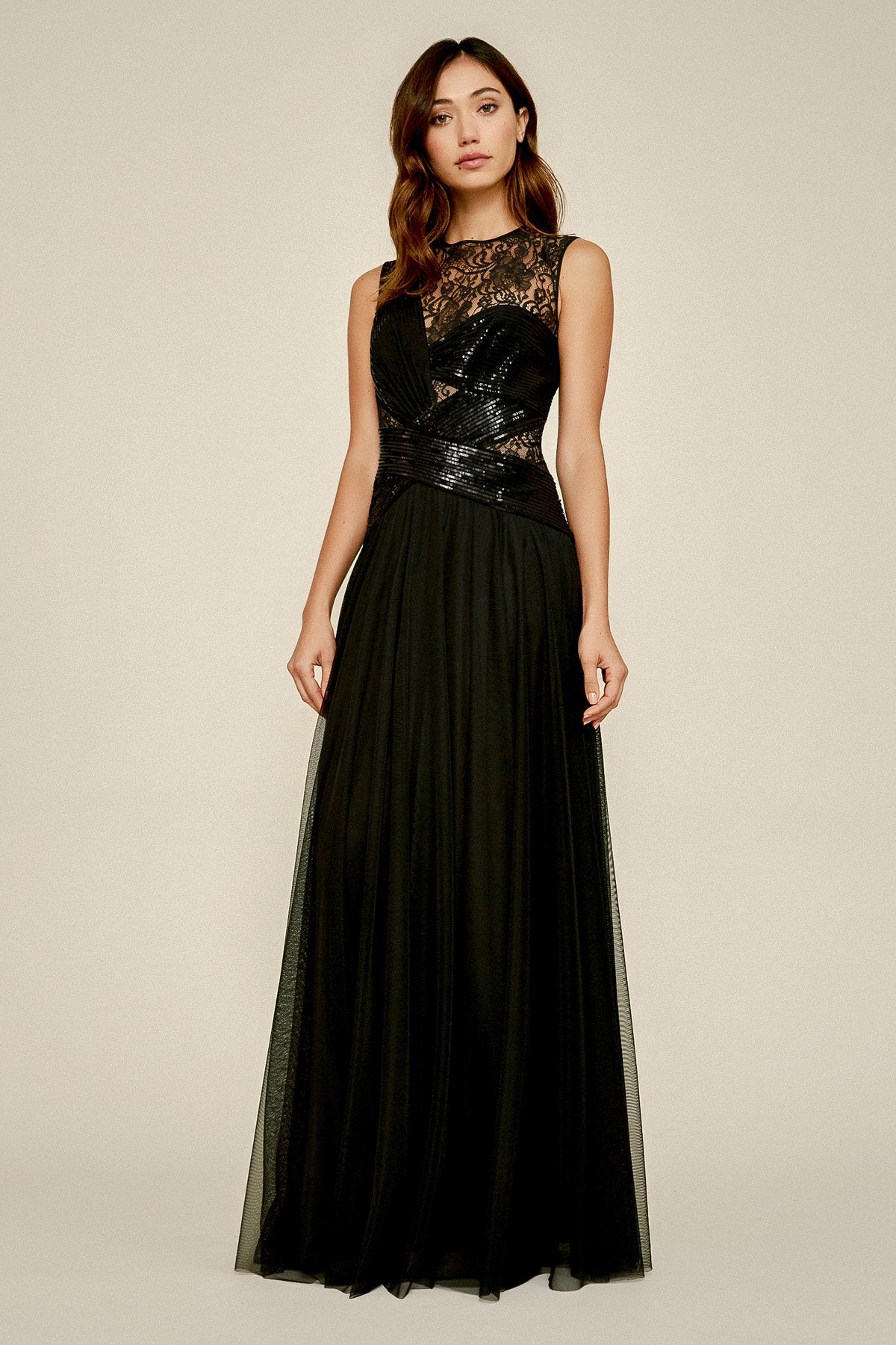 Tadashi Shoji - Salacia Chiffon Sequin Gown