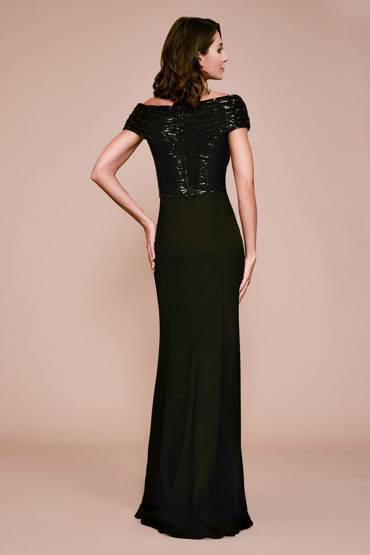 Tadashi Shoji - Bratan Off-The-Shoulder Sequin Gown